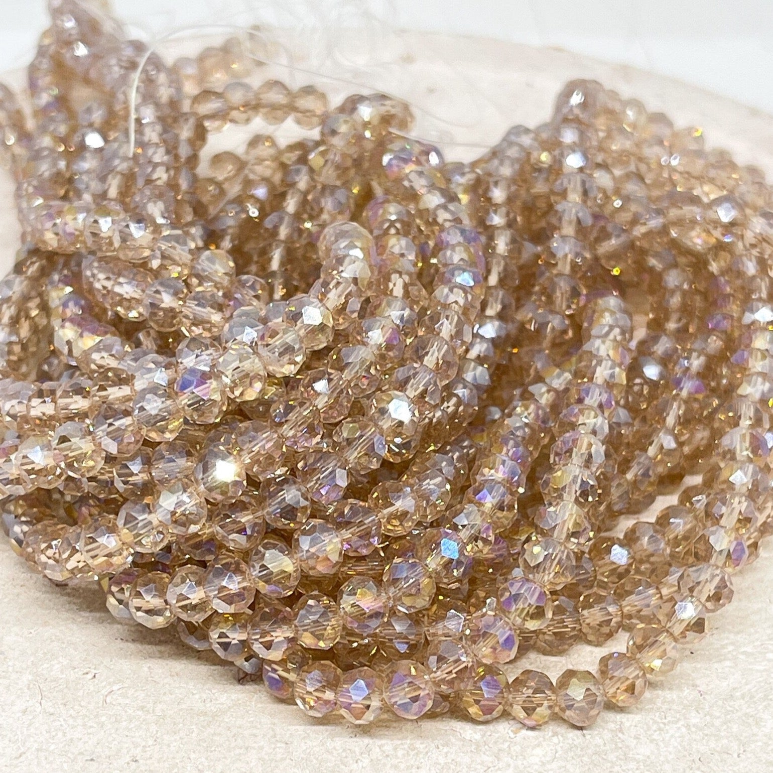 Kristallperlen 6mm Hell Beige Rosa ab