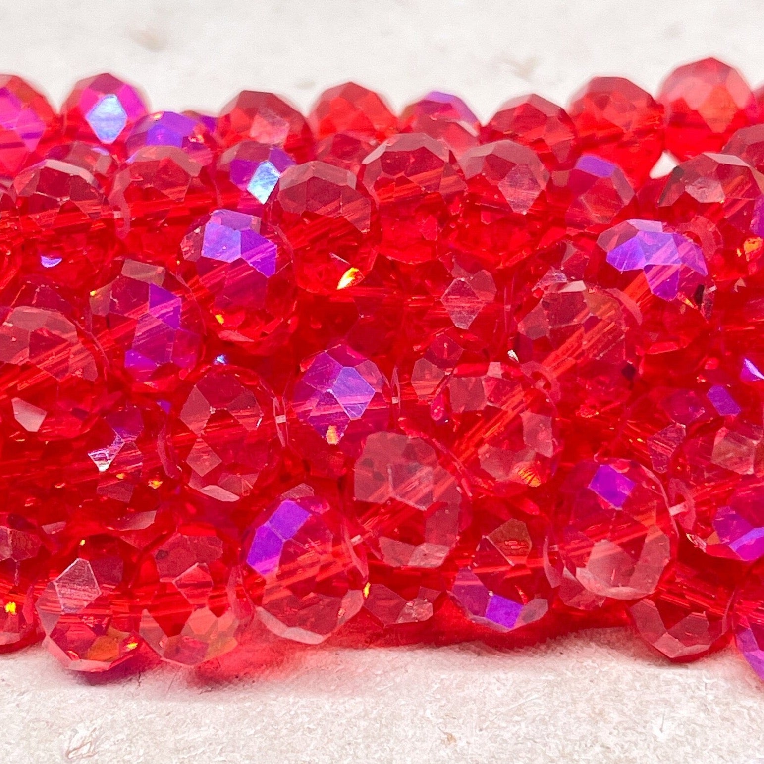 lasschliffperlen Hellrot 6mm