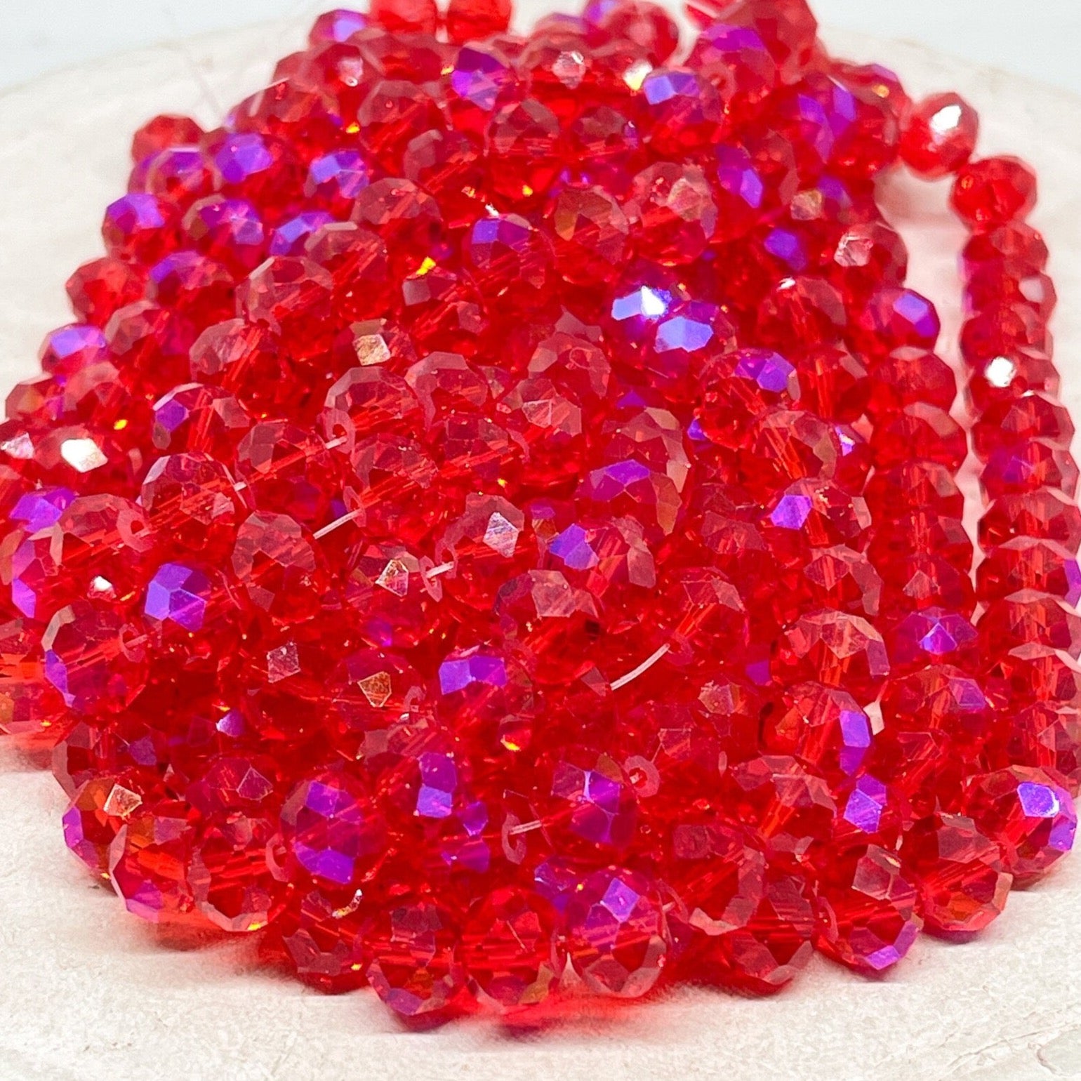 lasschliffperlen Hellrot 6mm