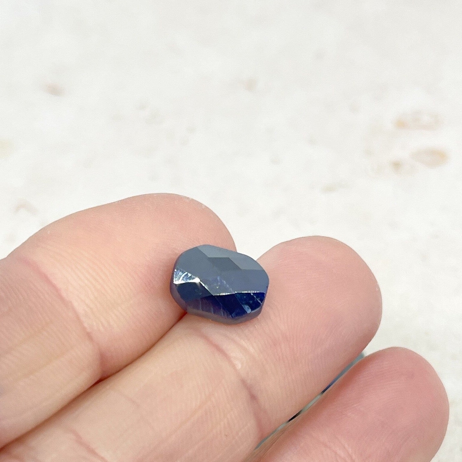 10 St. Kristallperlen Oval - Lila grau