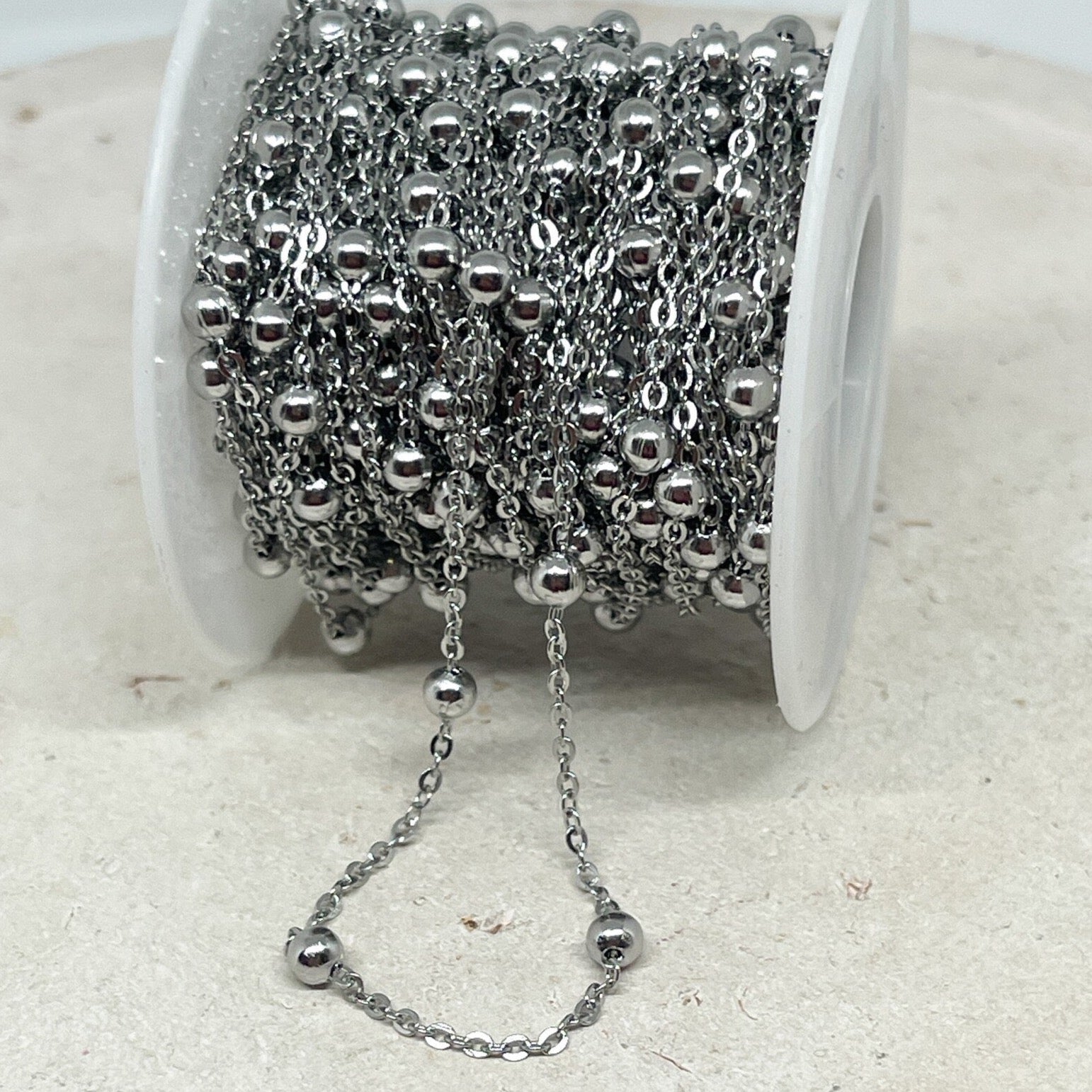 Edelstahl Kette mit Kugel 1 Meter