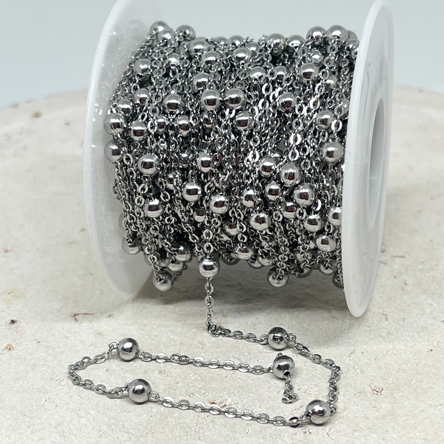 Edelstahl Kette mit Kugel 1 Meter