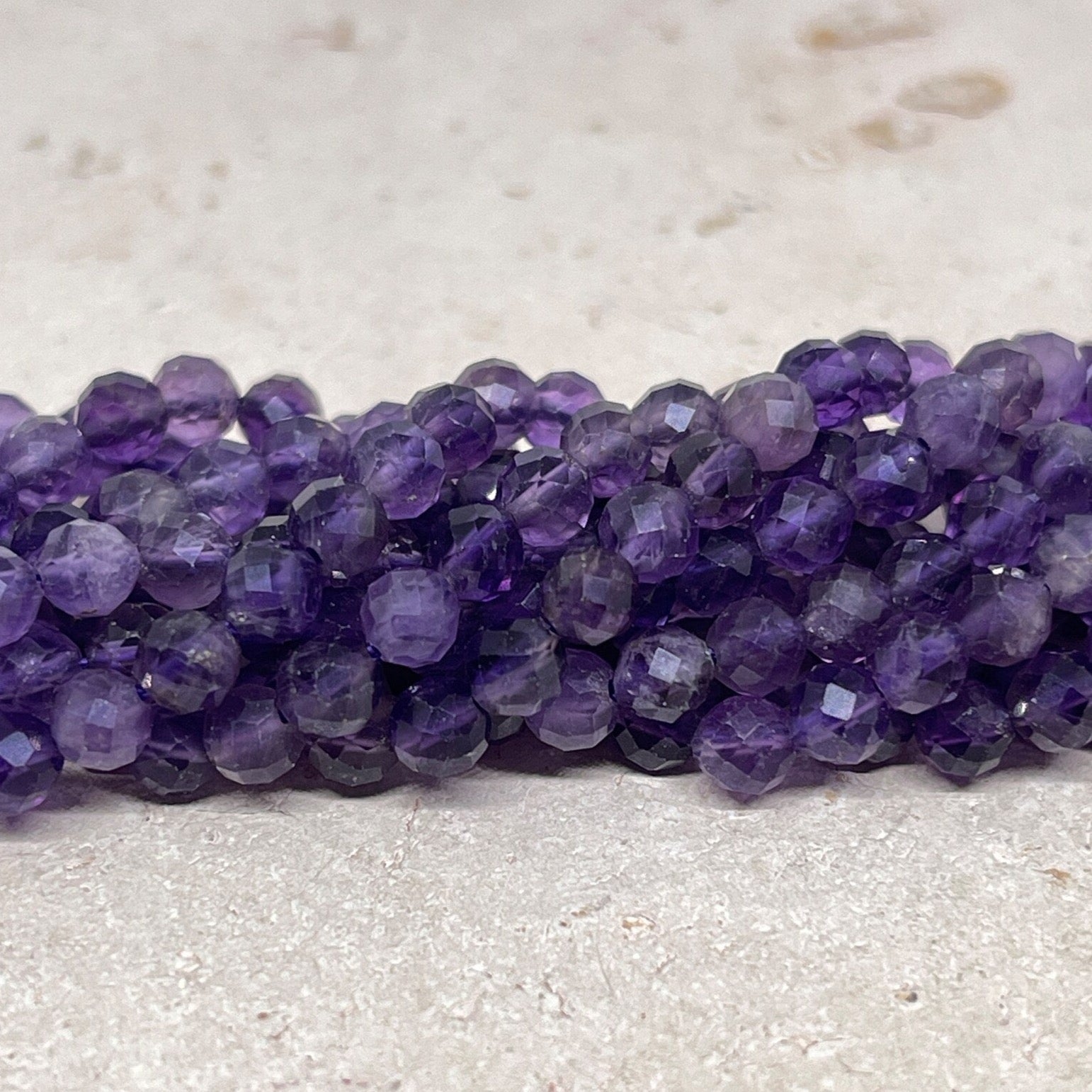 Amethyst Perlen facettierte 4mm