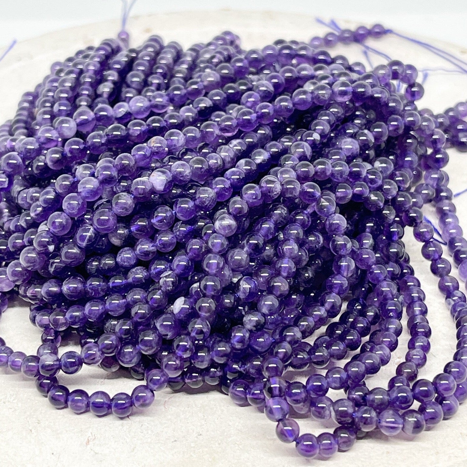 Amethyst Perlen 4mm Naturstein