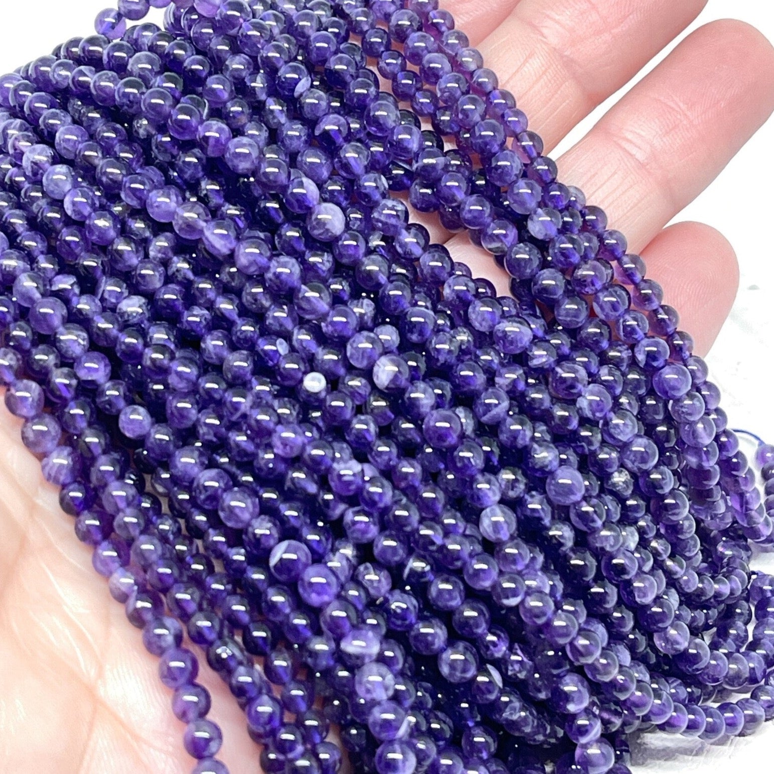 Amethyst Perlen 4mm Naturstein
