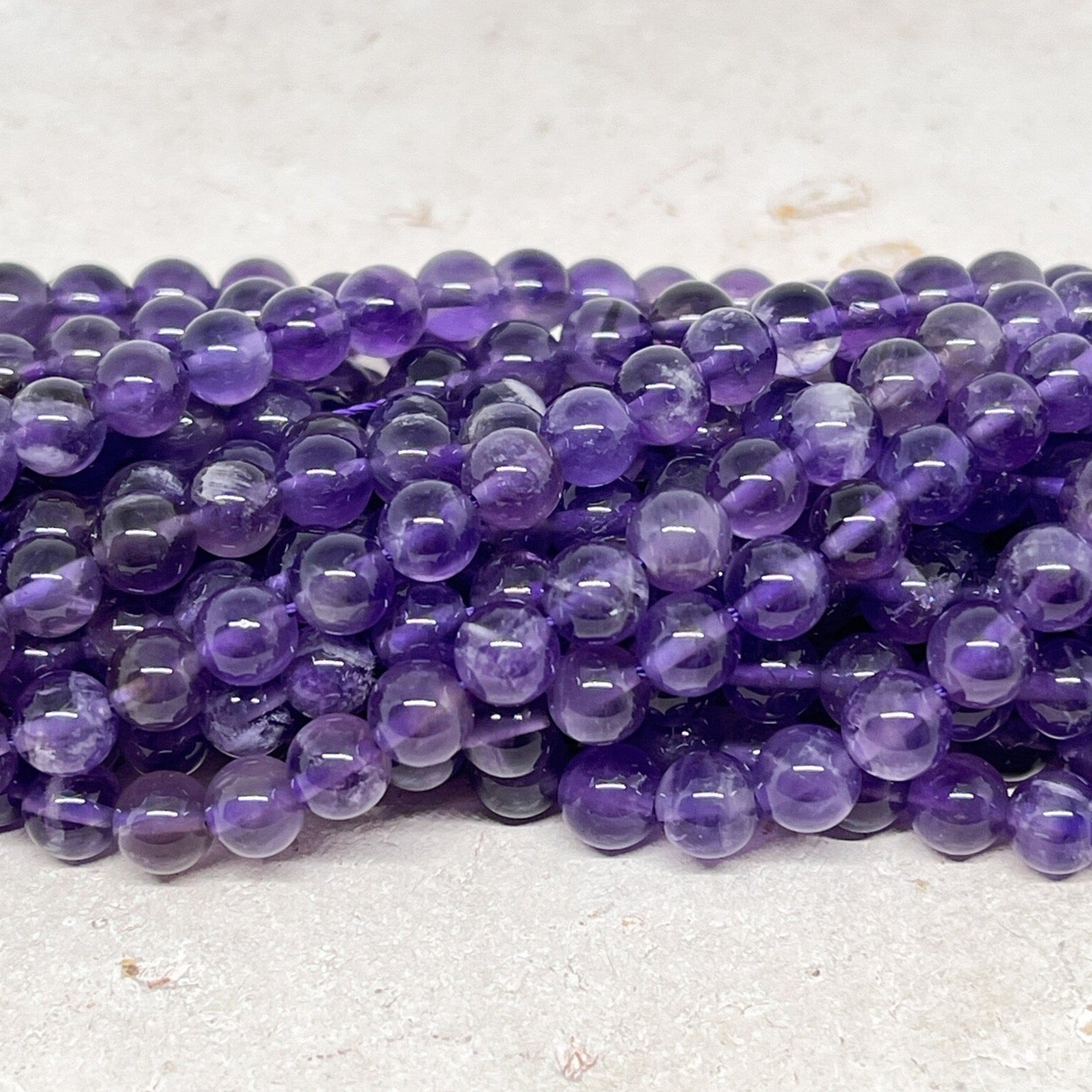 Amethyst Perlen 4mm Naturstein