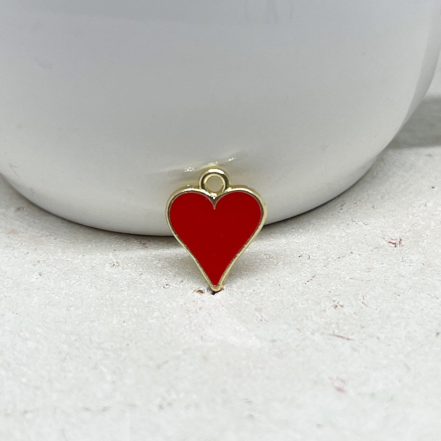Rote Emaille Herz Anhänger