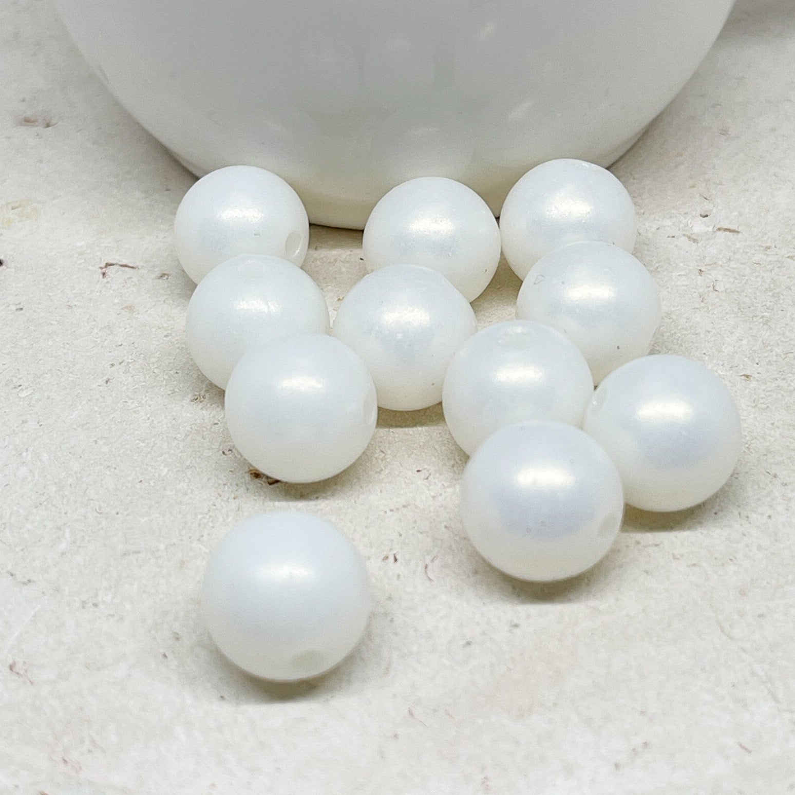 Runde Acrylperlen 14mm Weiß 20 St.