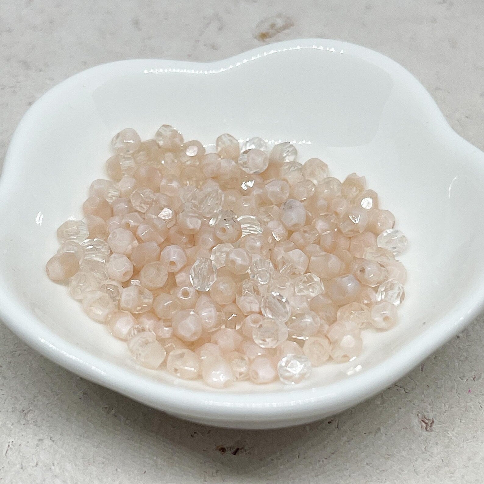 Böhmische Glasschliffperlen 4mm 100 St. Crystal Caramel