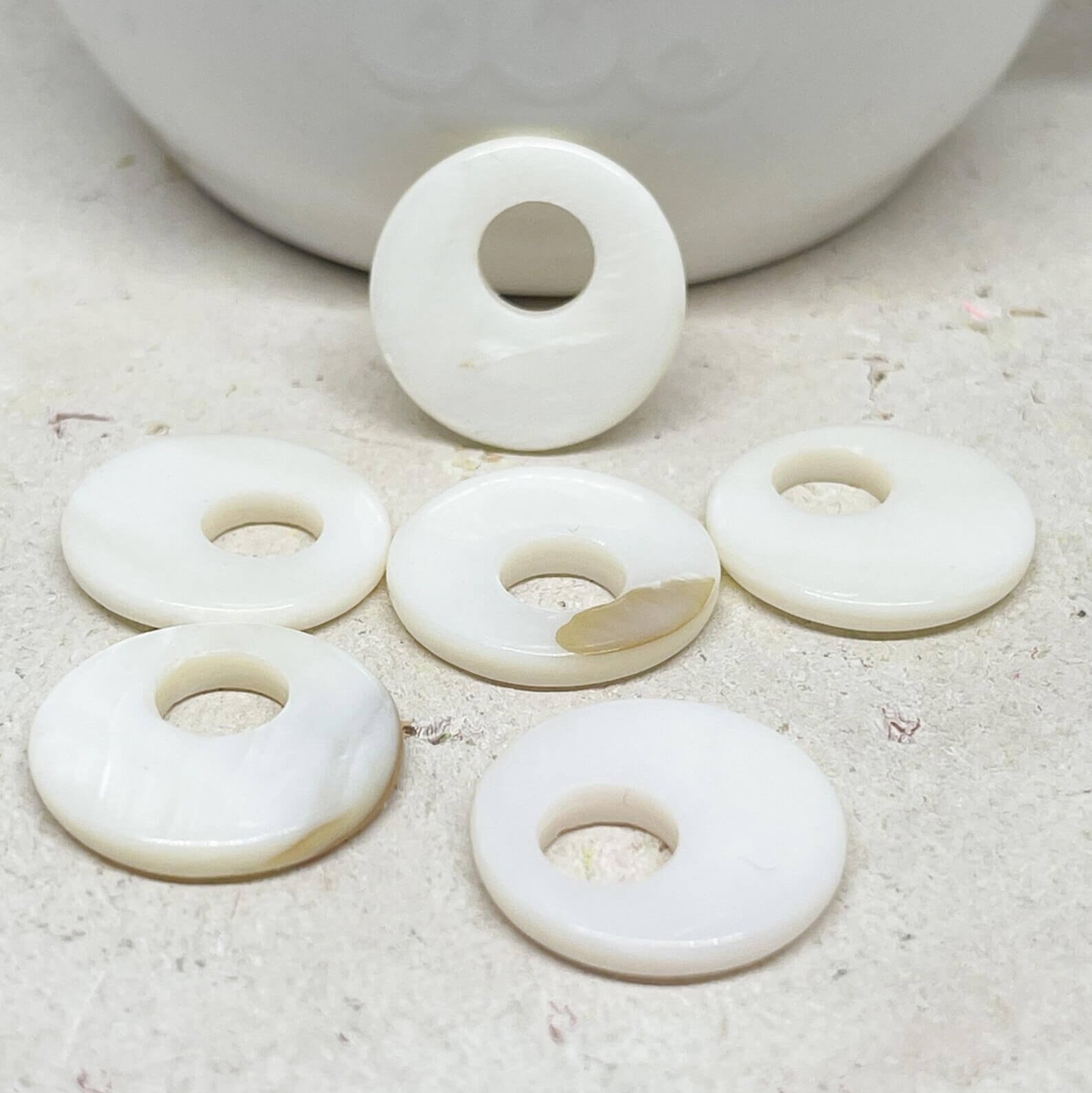 Perlmutt Scheiben Anhänger 6 St.