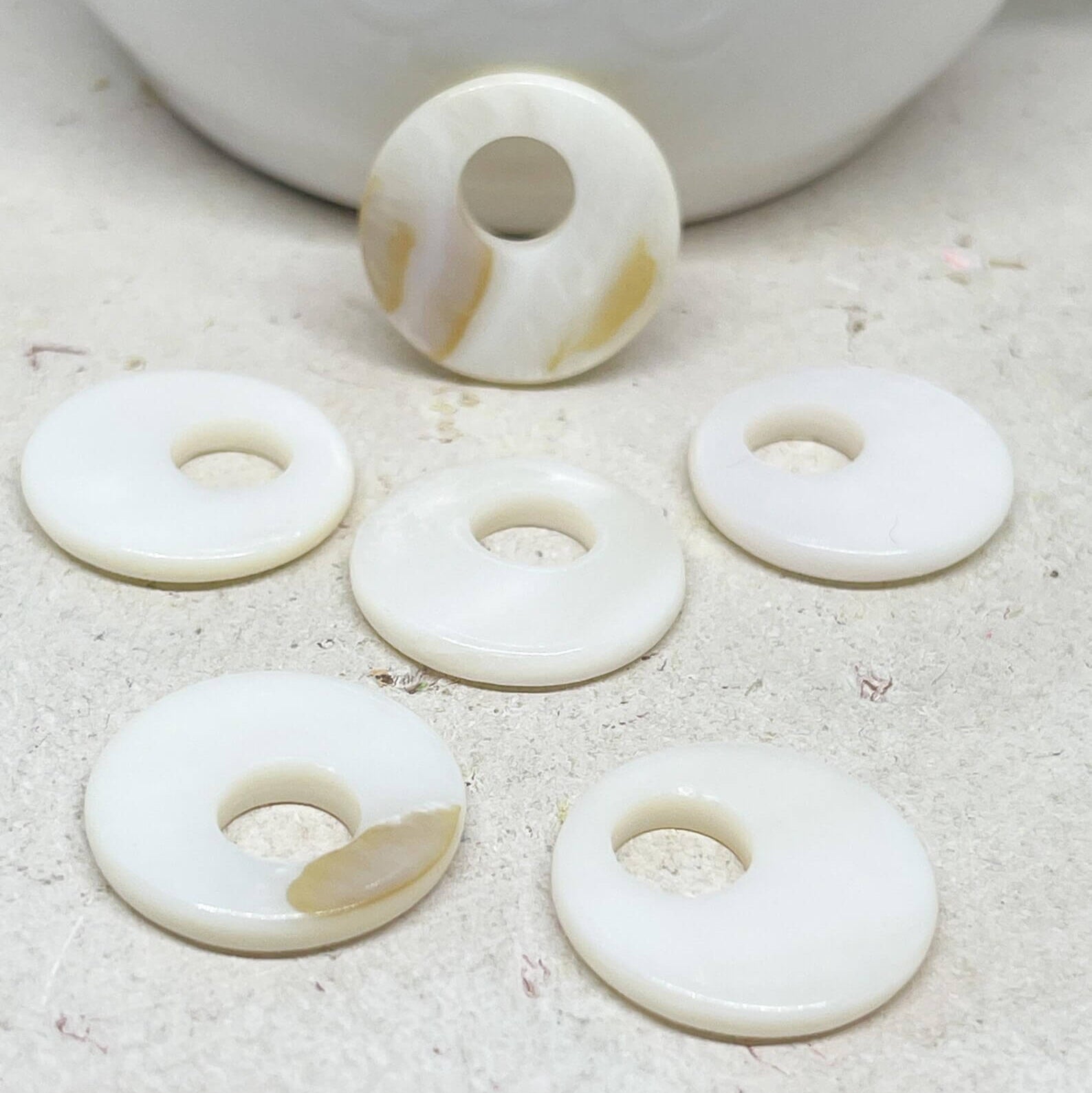 Perlmutt Scheiben Anhänger 6 St.