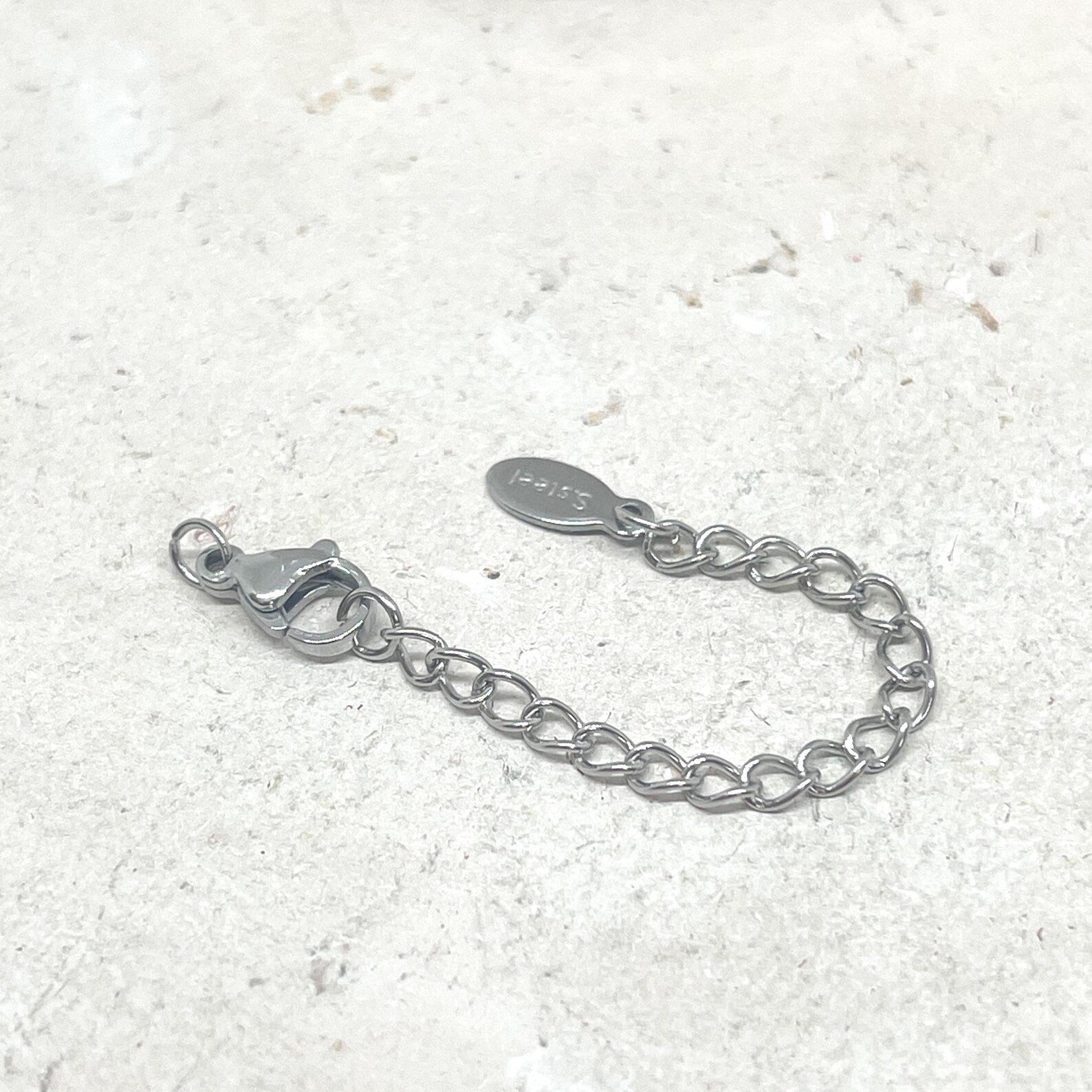 5 St. Verlängerungsketten mit Karabiner aus 304 Edelstahl.