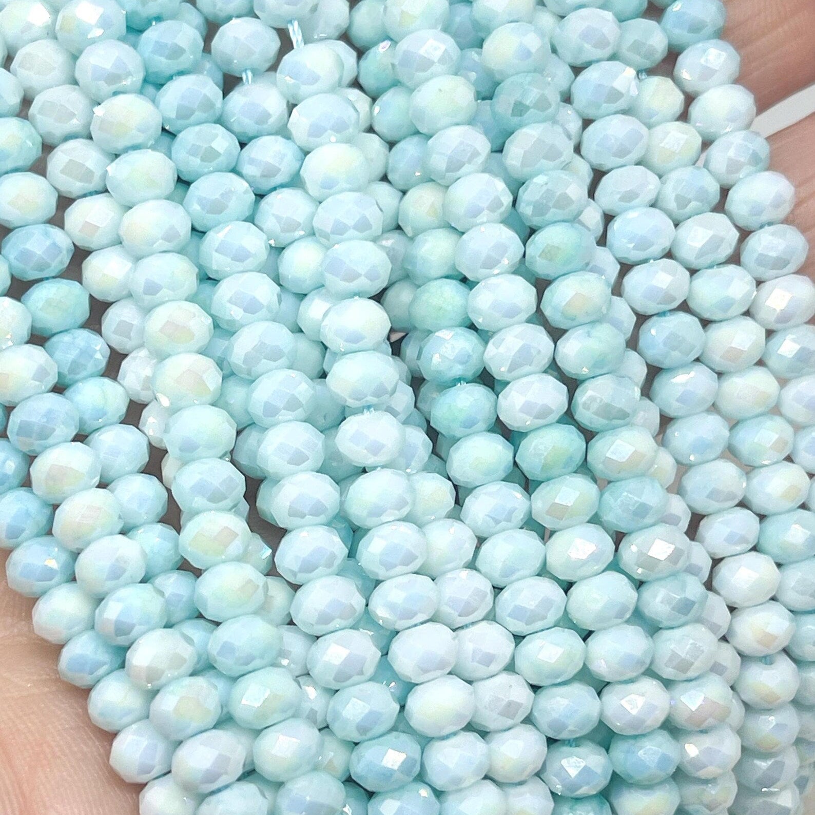 Glasperlen 6mm - Türkis Blau