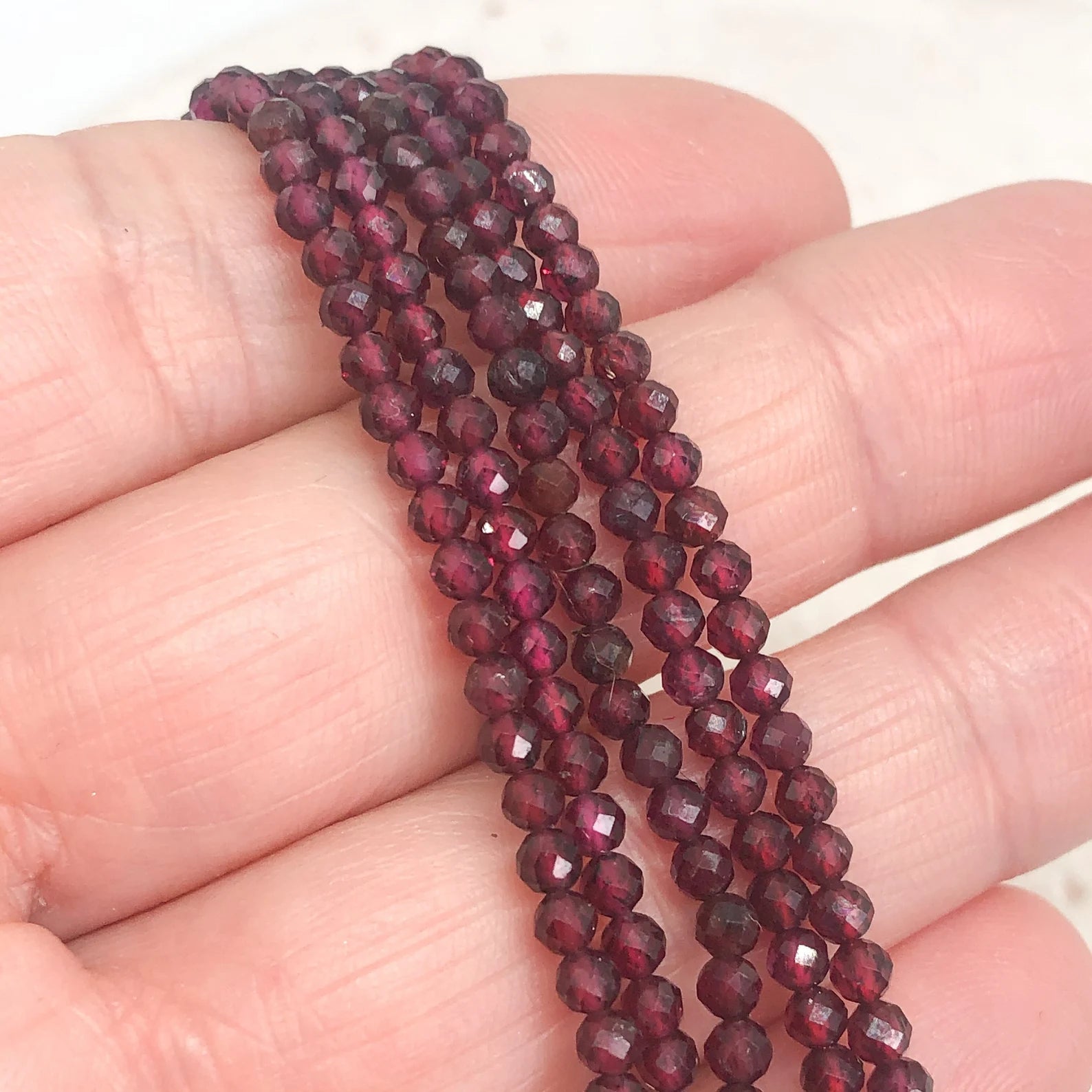 Granat Perlen Naturstein 100 St. facettierte 3mm