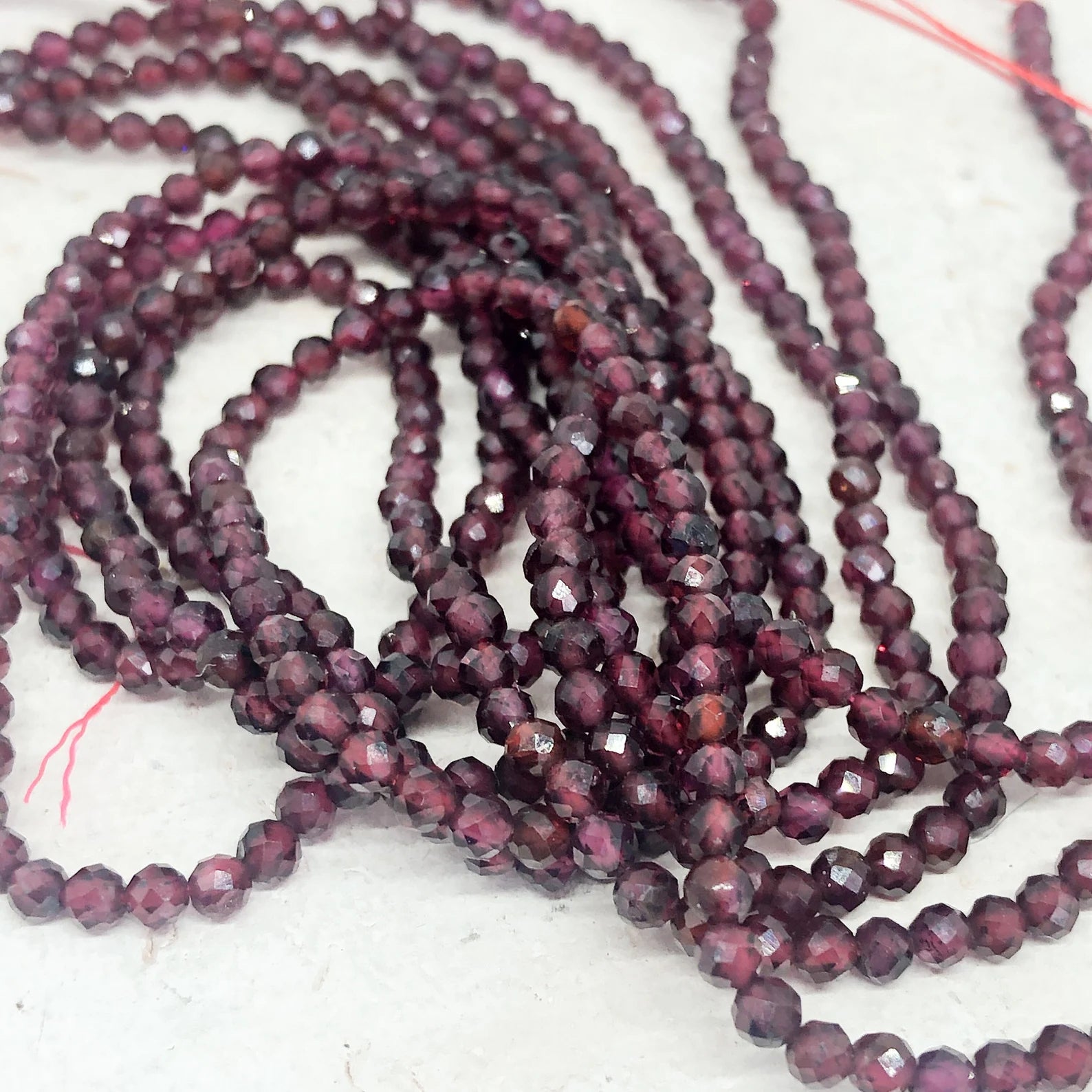 Granat Perlen Naturstein 100 St. facettierte 3mm