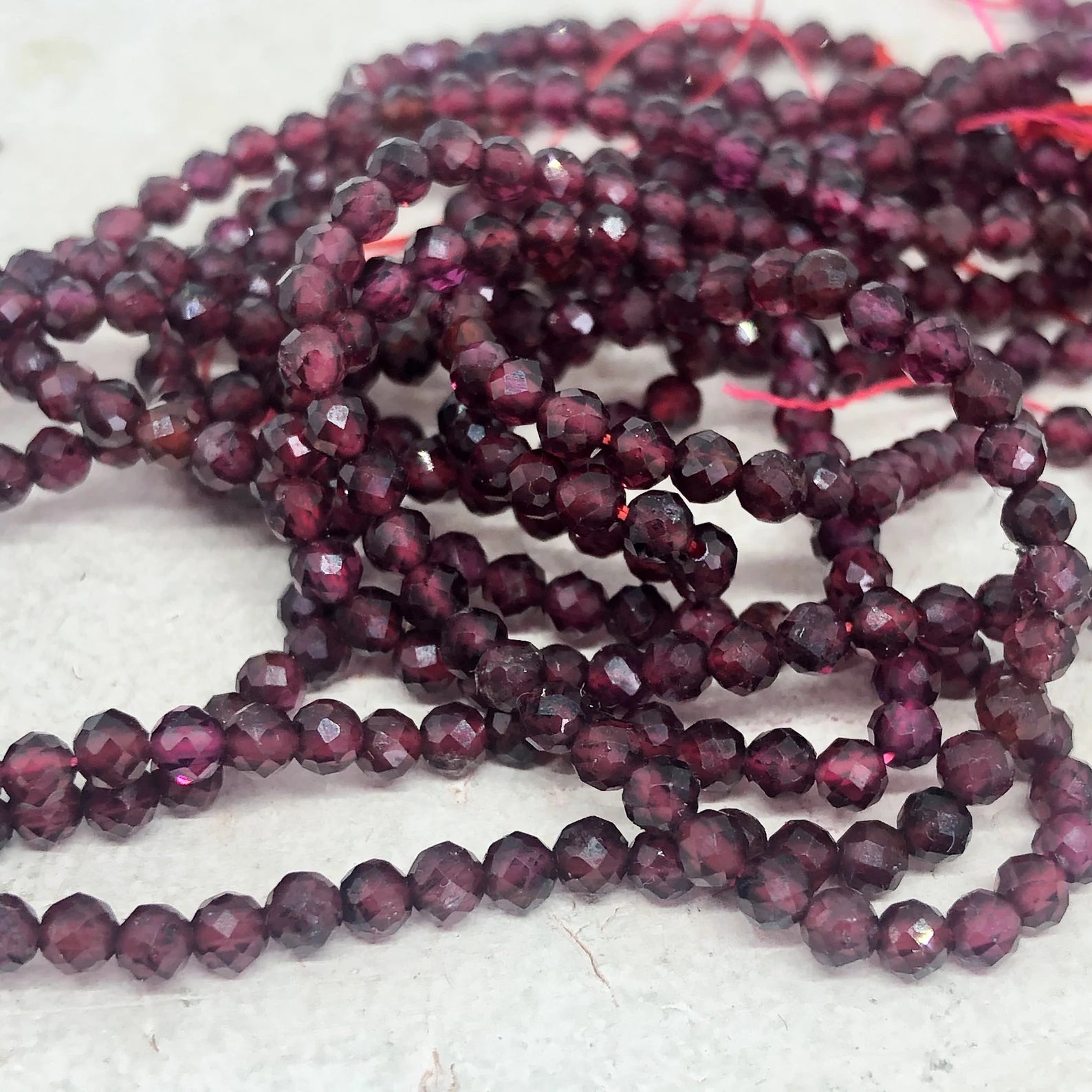 Granat Perlen Naturstein 100 St. facettierte 3mm