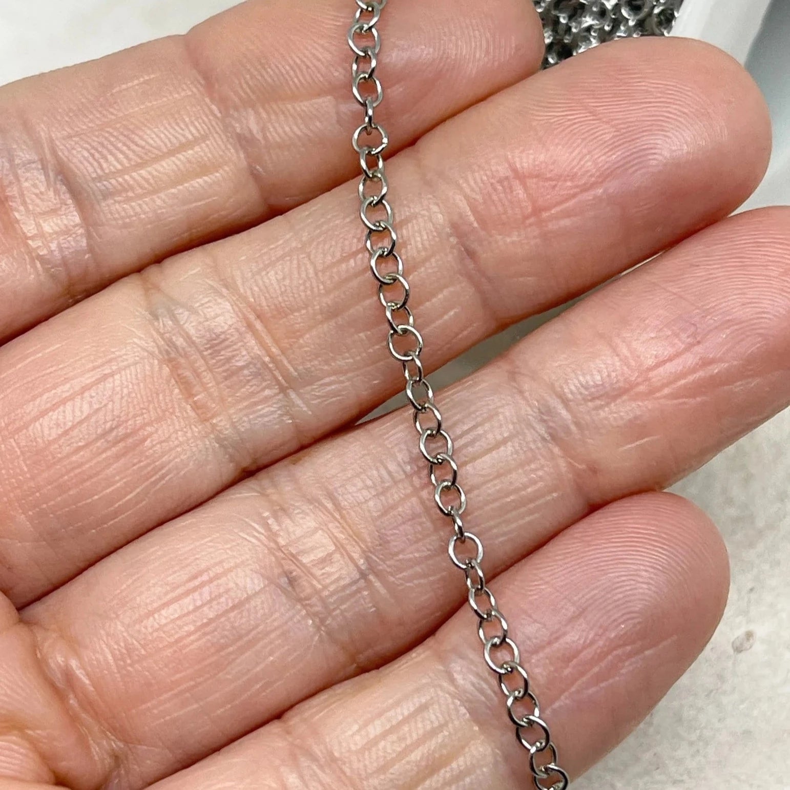 Kette aus Edelstahl 2,5mm x 2mm 1m