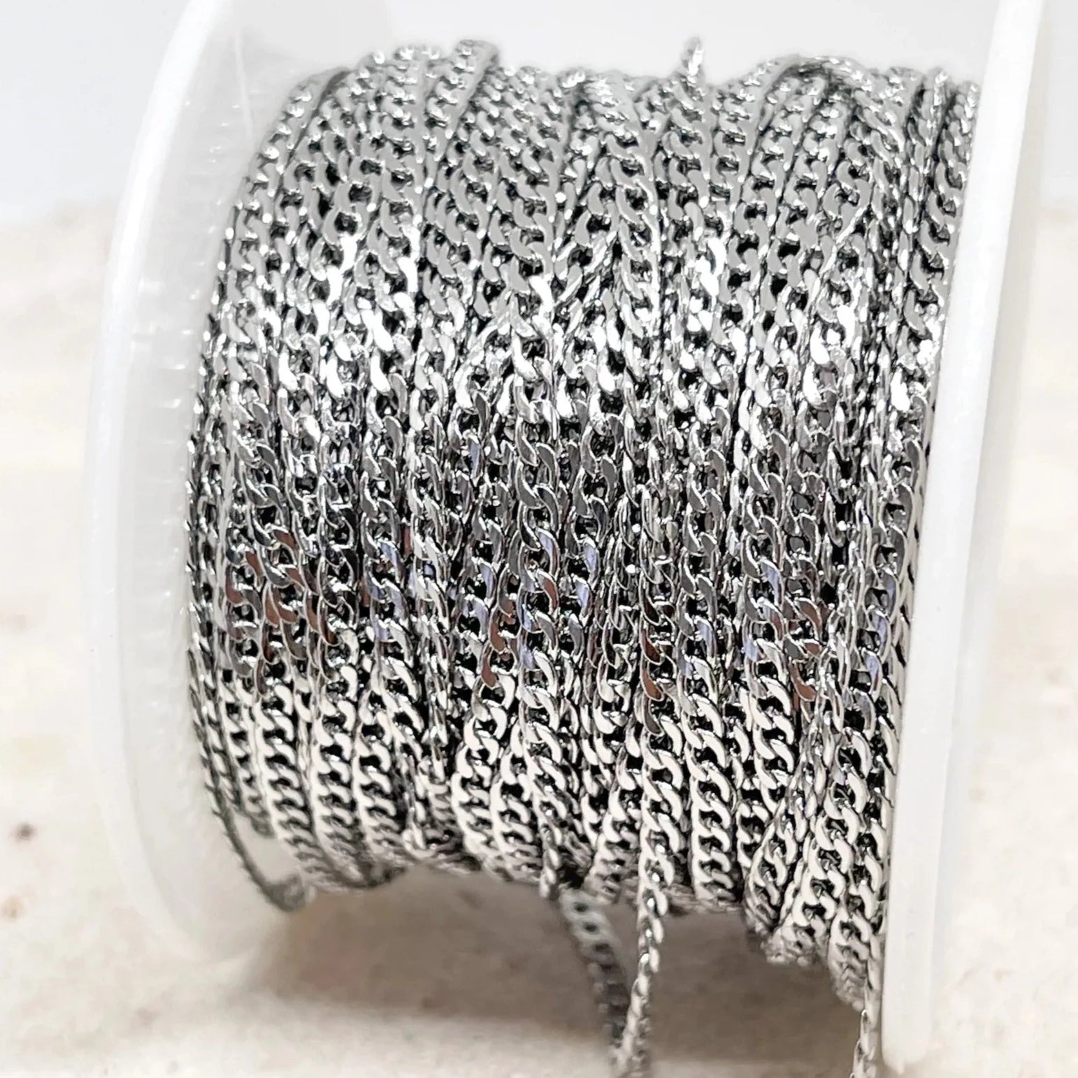 Panzerkette aus Edelstahl Kette 3,5mm x 2,3mm Silberfarben