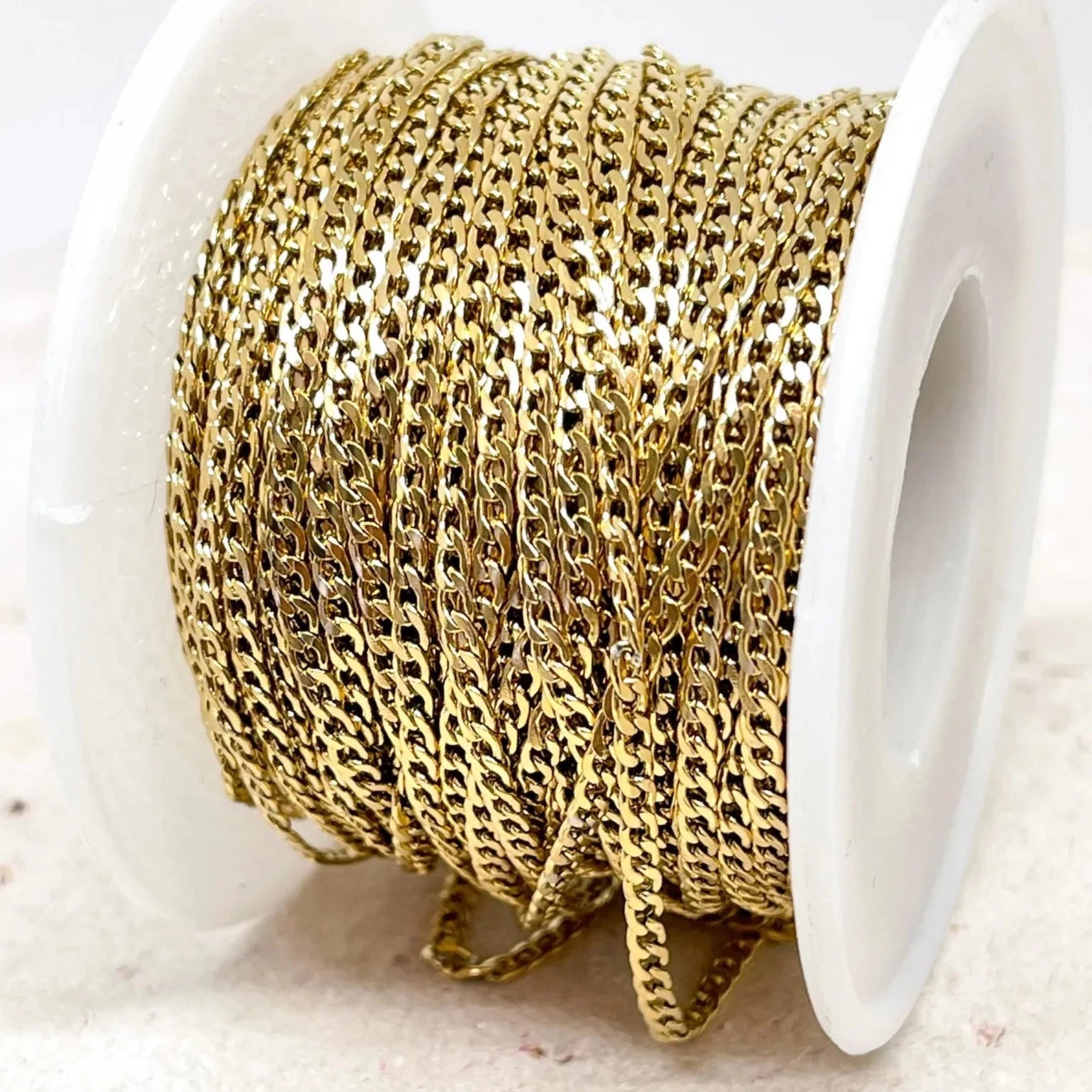 Panzerkette aus Edelstahl Kette 3,5mm x 2,3mm Goldfarben