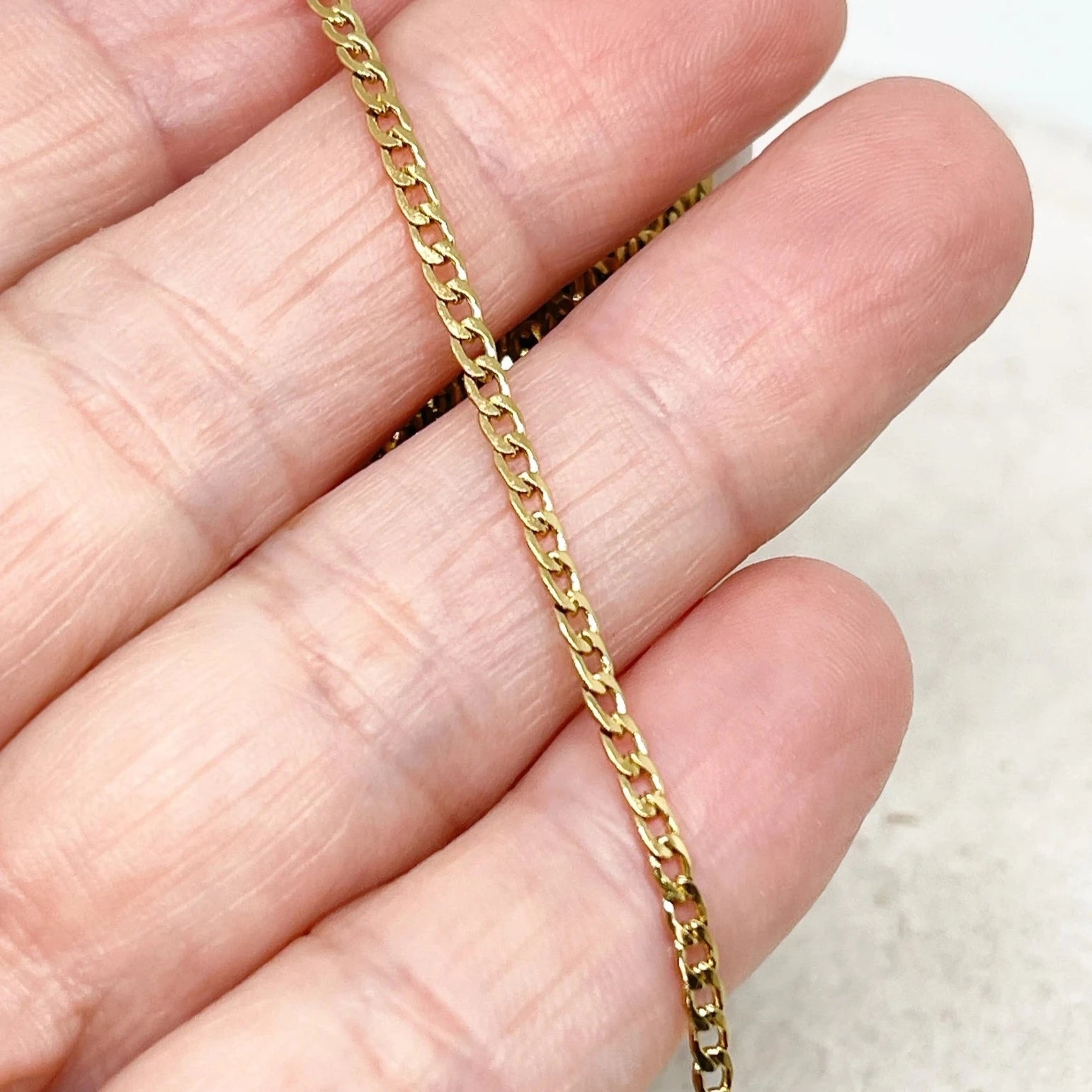 Panzerkette aus Edelstahl Kette 3,5mm x 2,3mm Goldfarben