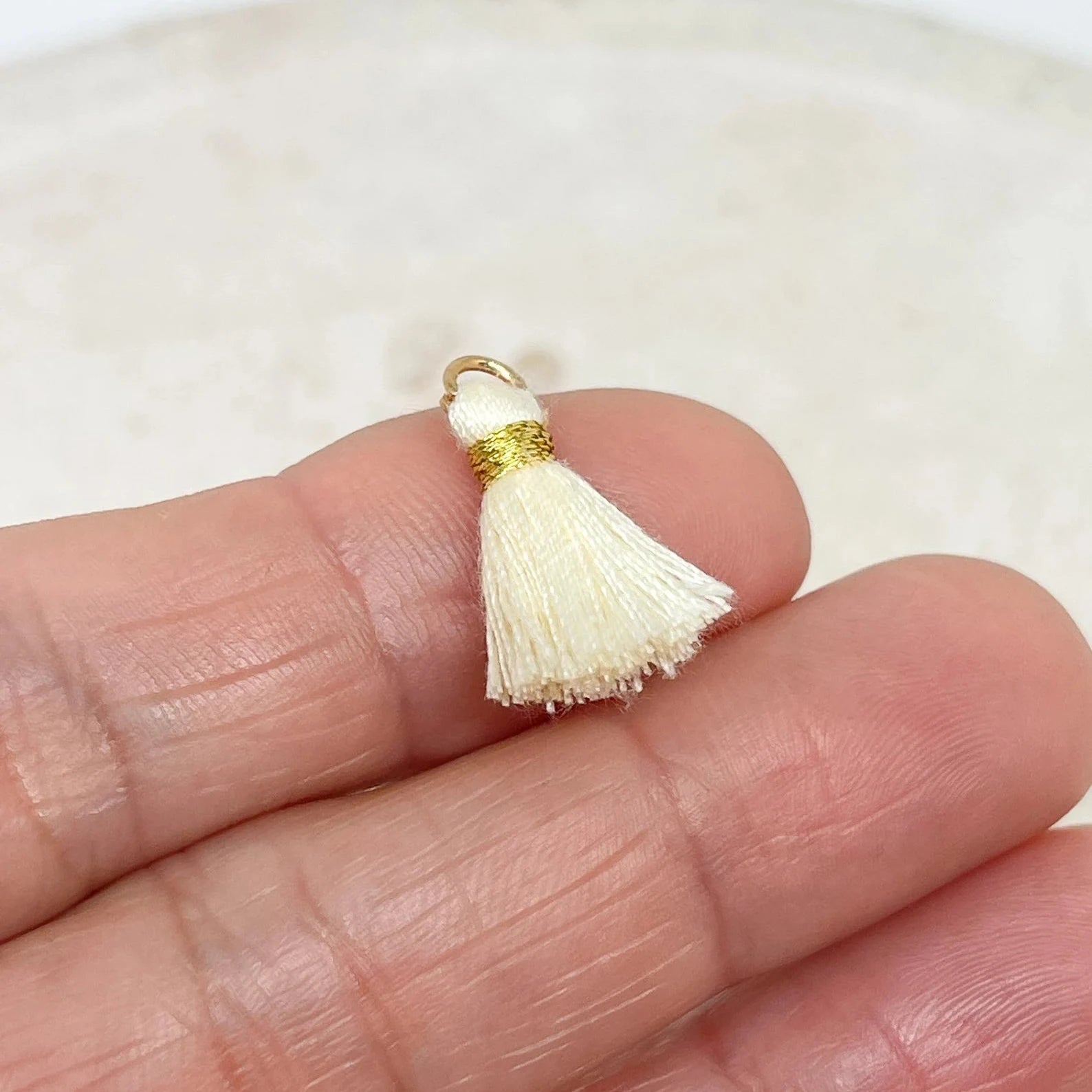 Quaste Anhänger 3 St. - Offwhite