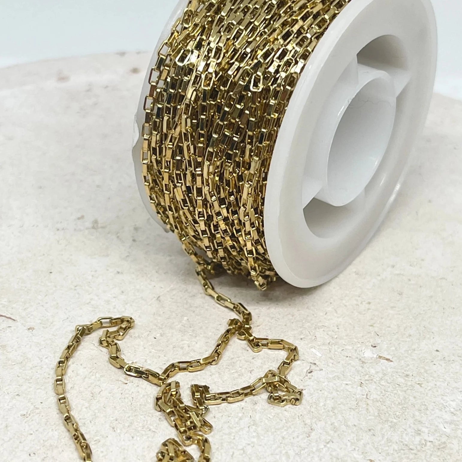 enezianische Edelstahlkette Wasserfest 3mm x 1,8mm x 0,8mm Goldfarben