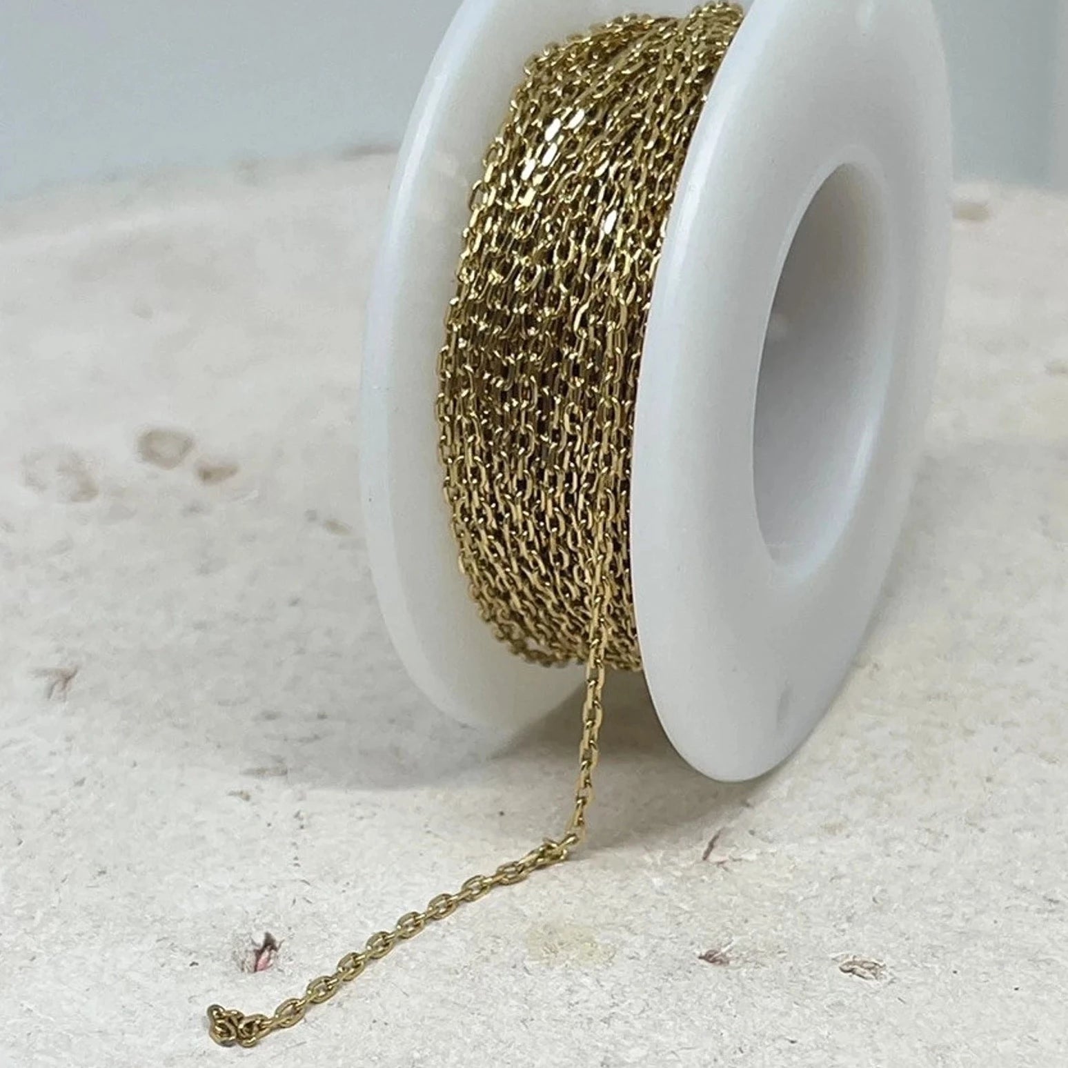 Kette aus Edelstahl 2mm x 1,5mm Goldfarben 1m