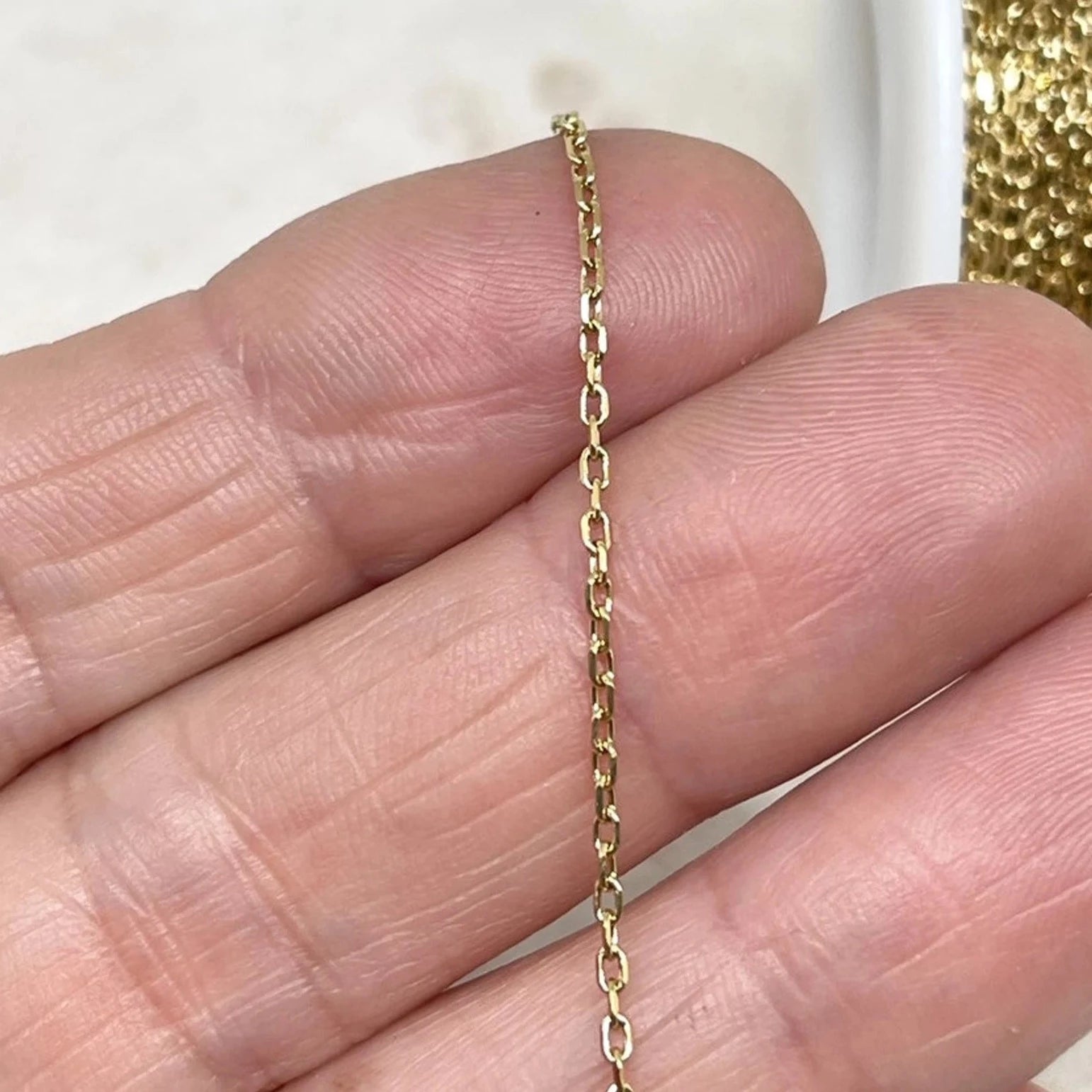 Kette aus Edelstahl 2mm x 1,5mm Goldfarben 1m