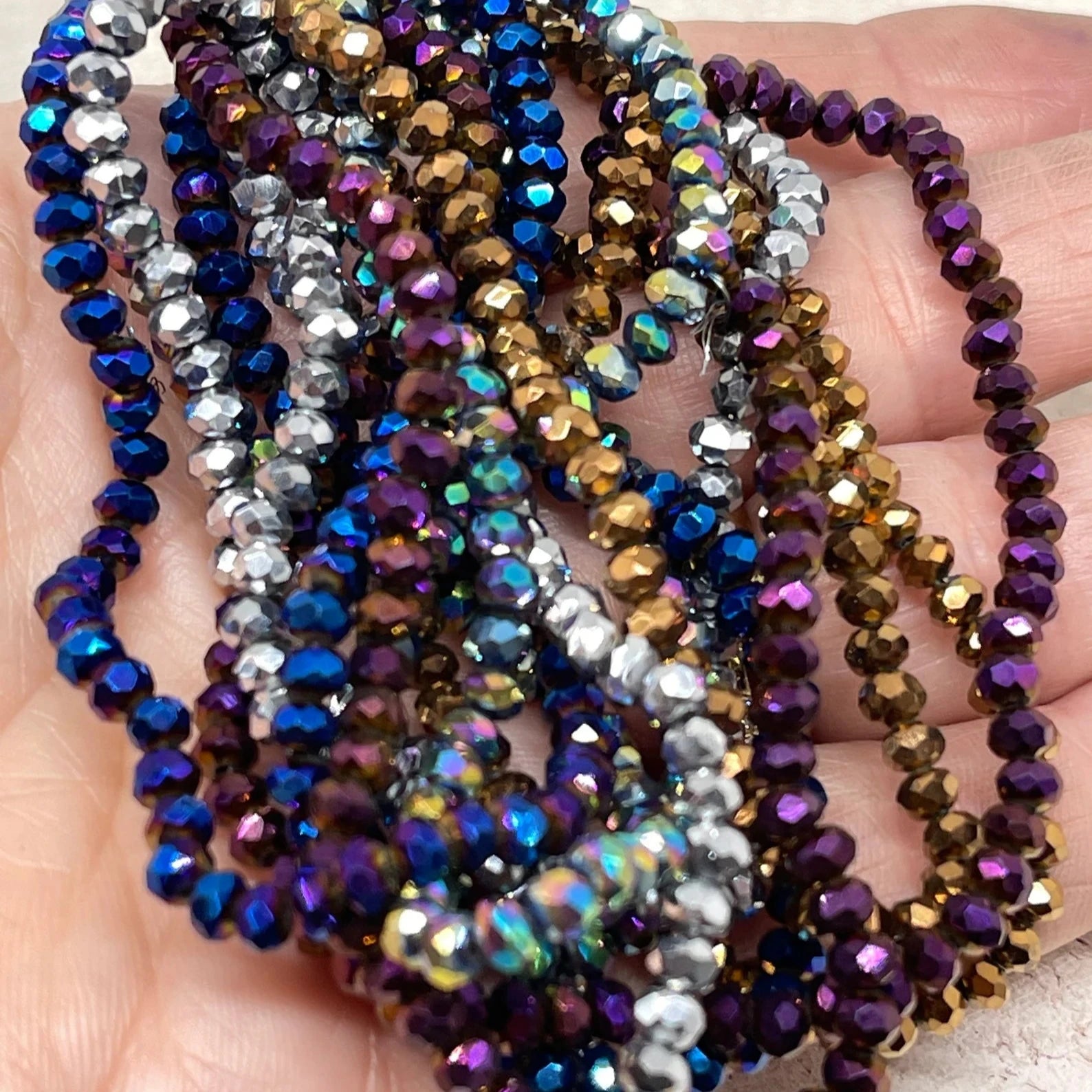 Kristallperlen 4mm 5 Stränge