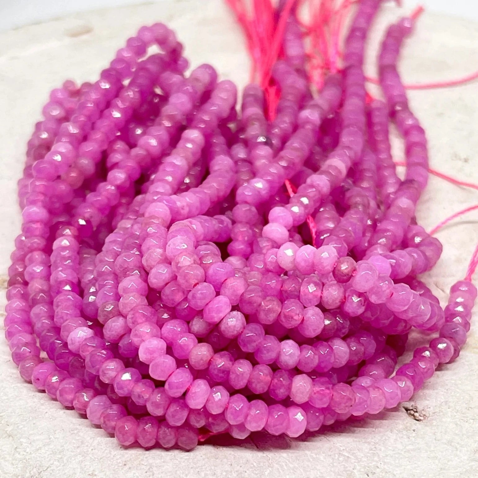 Jadeperlen 100 St. facettiert Pink 4mm