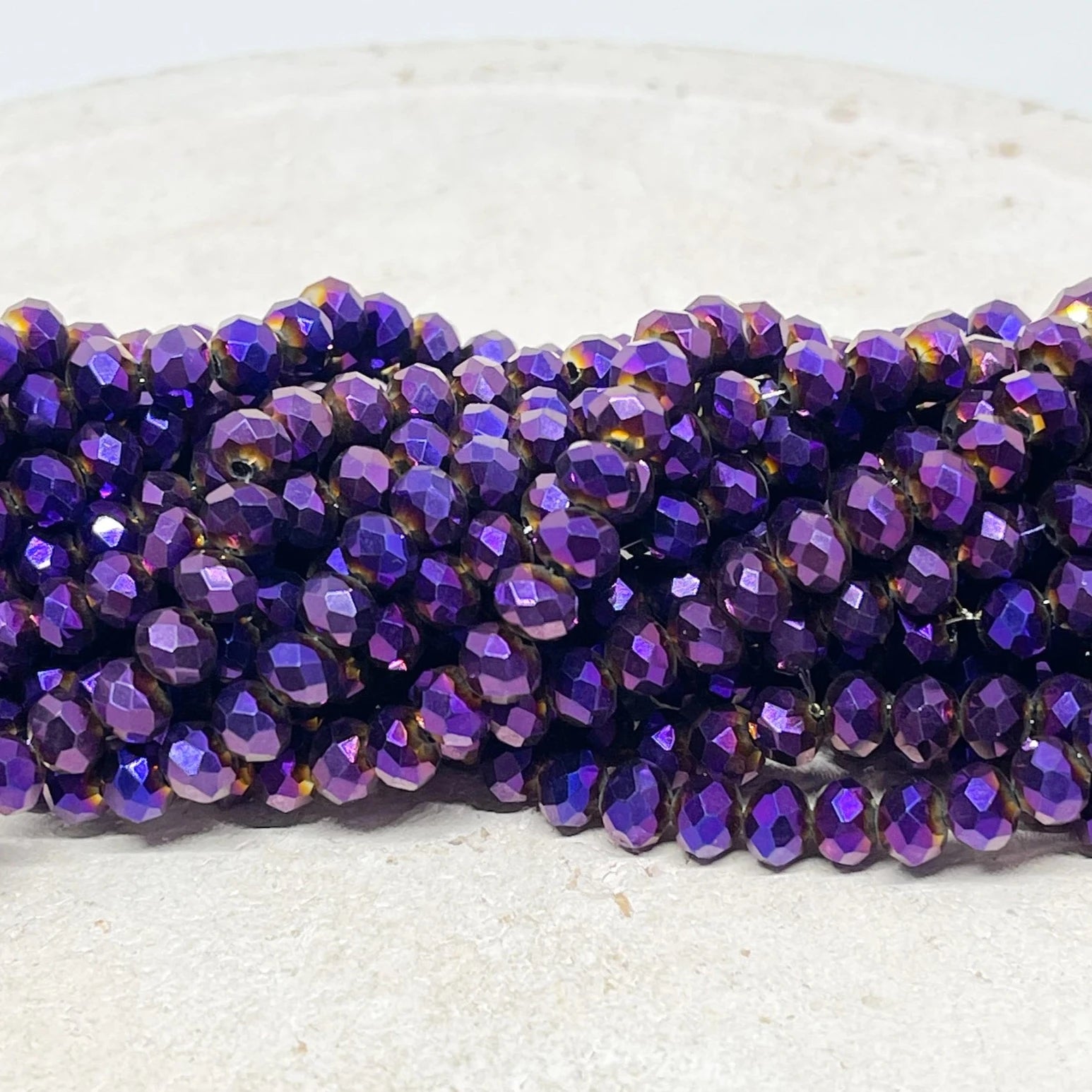 Kristallperlen 6mm Lila Metallic