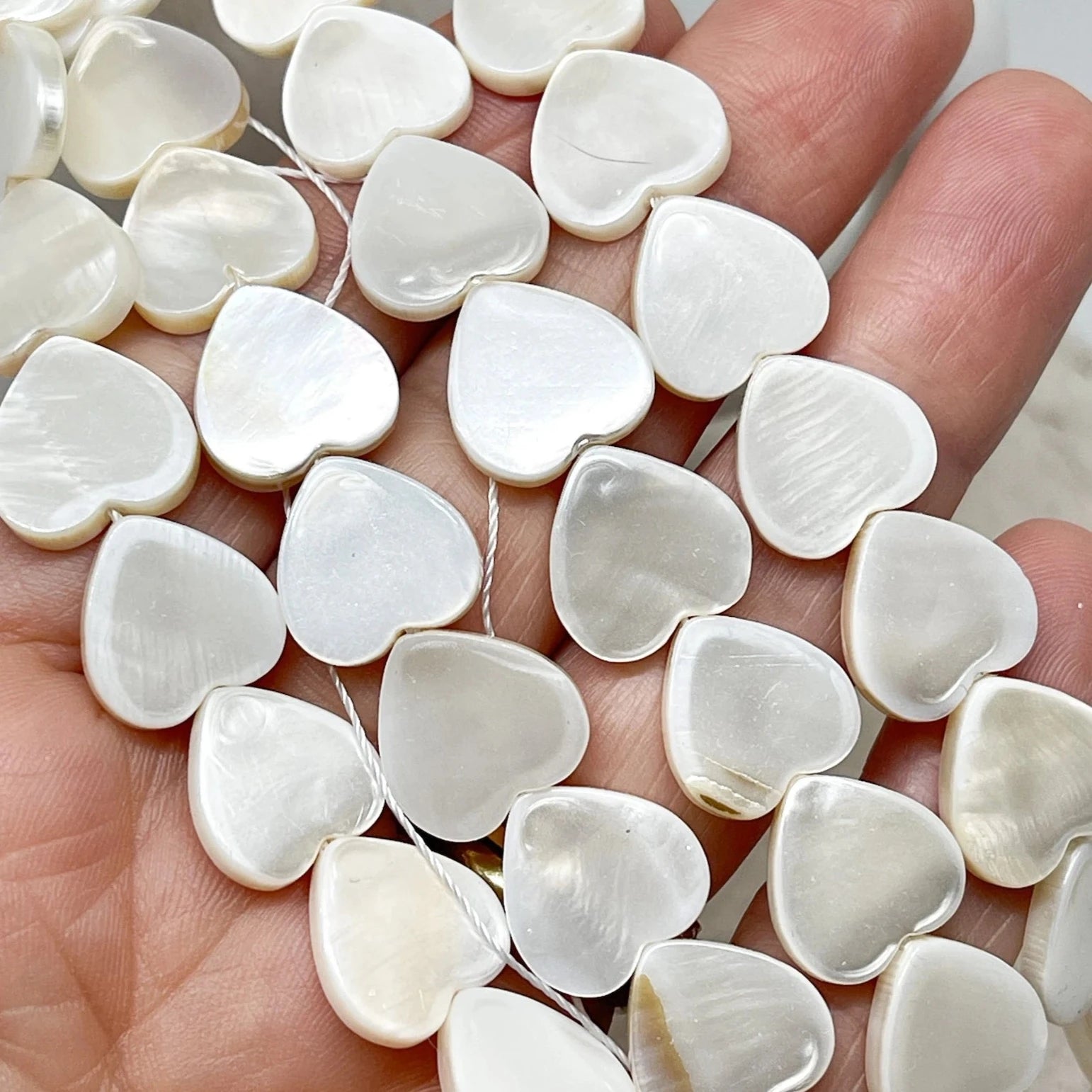 Perlmutt Herzen 14mm