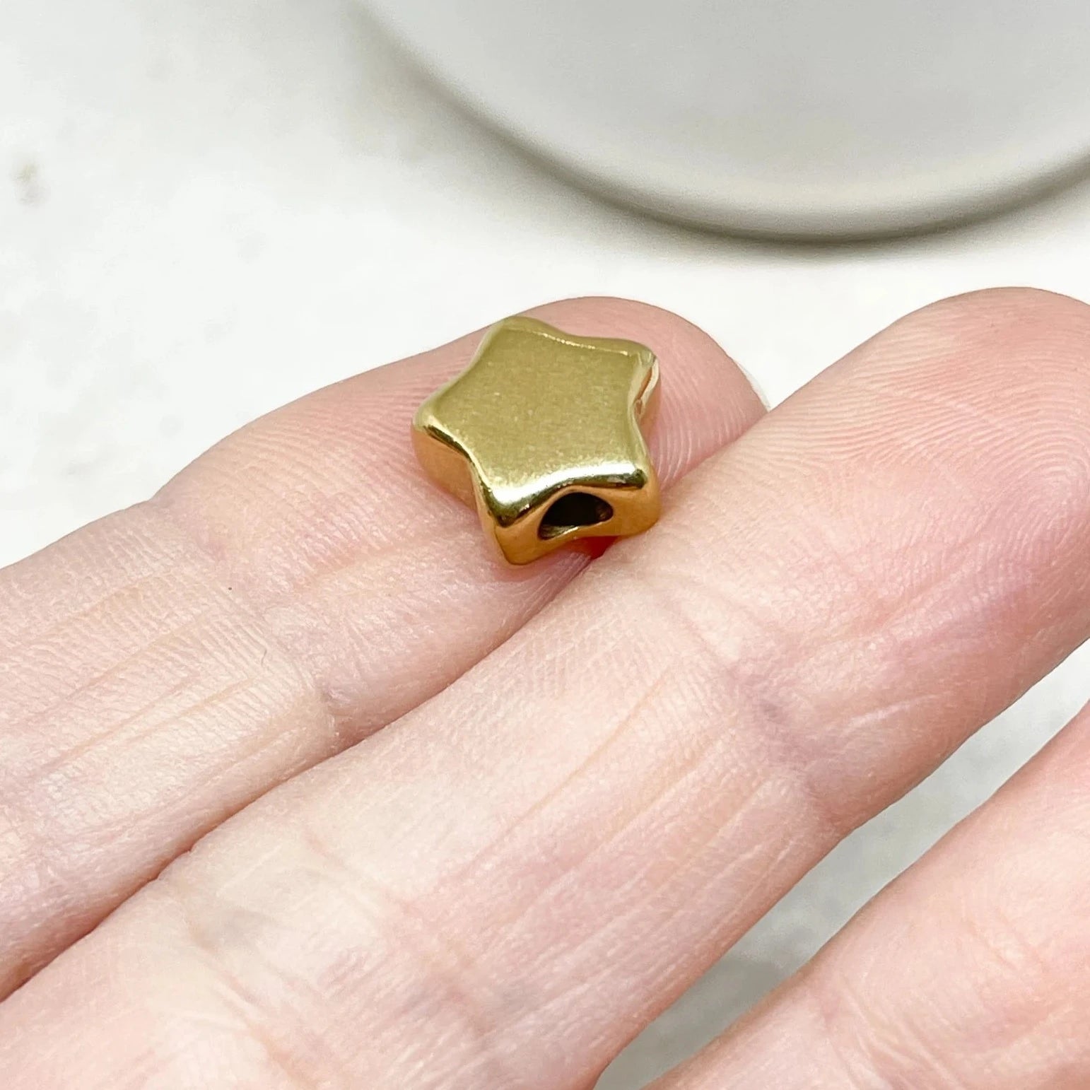 Edelstahl Stern Verbinder - goldfarben