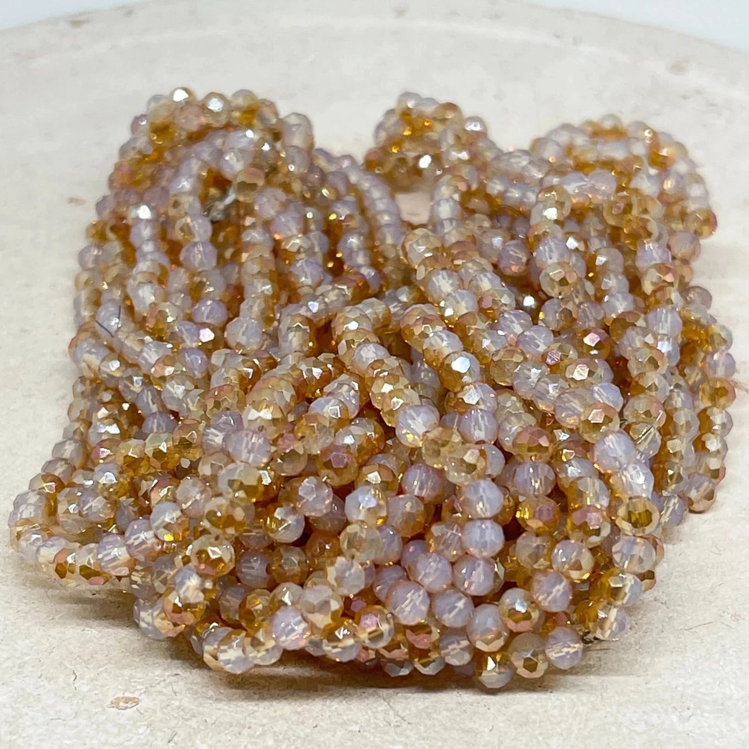 Kristallperlen Beige