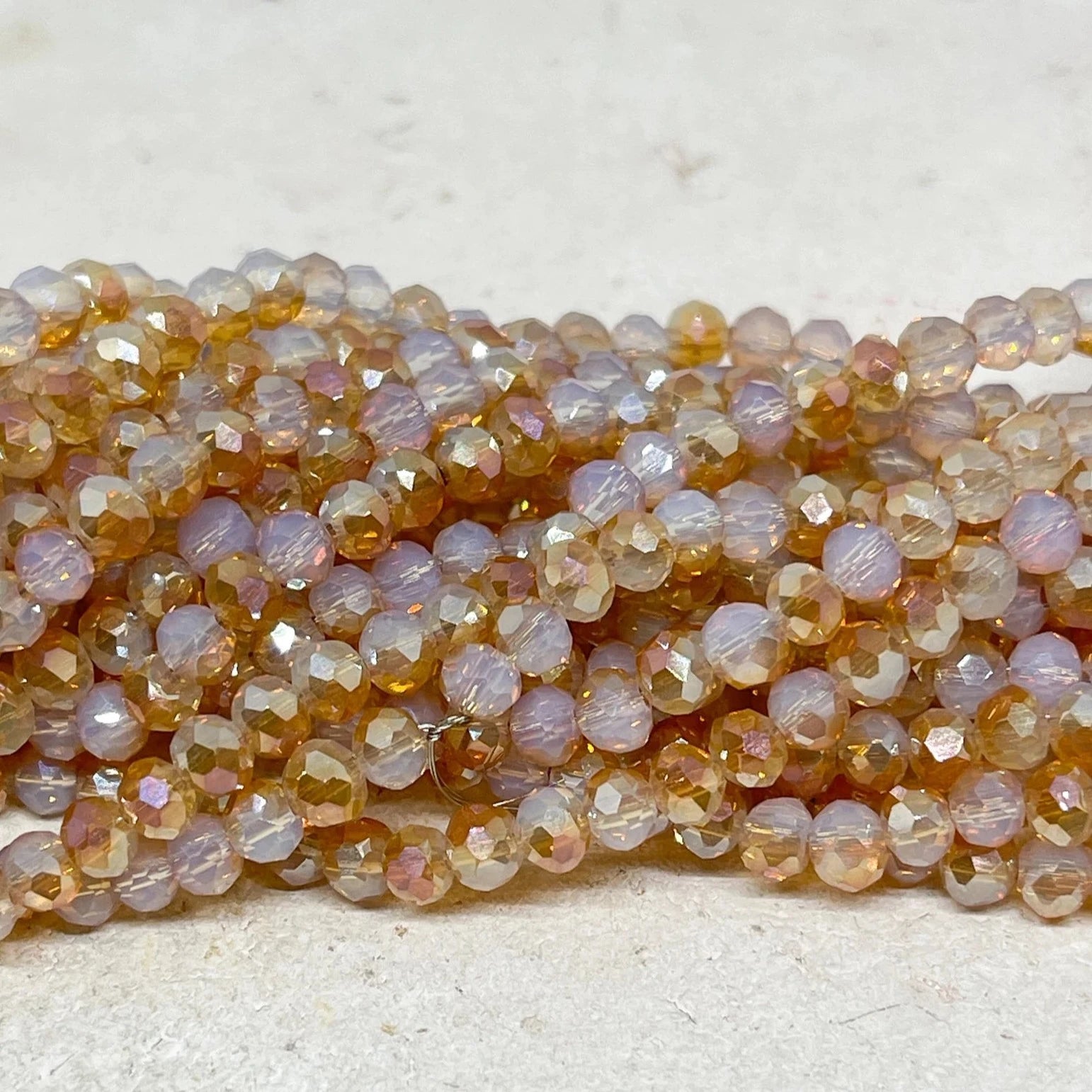 Kristallperlen Beige