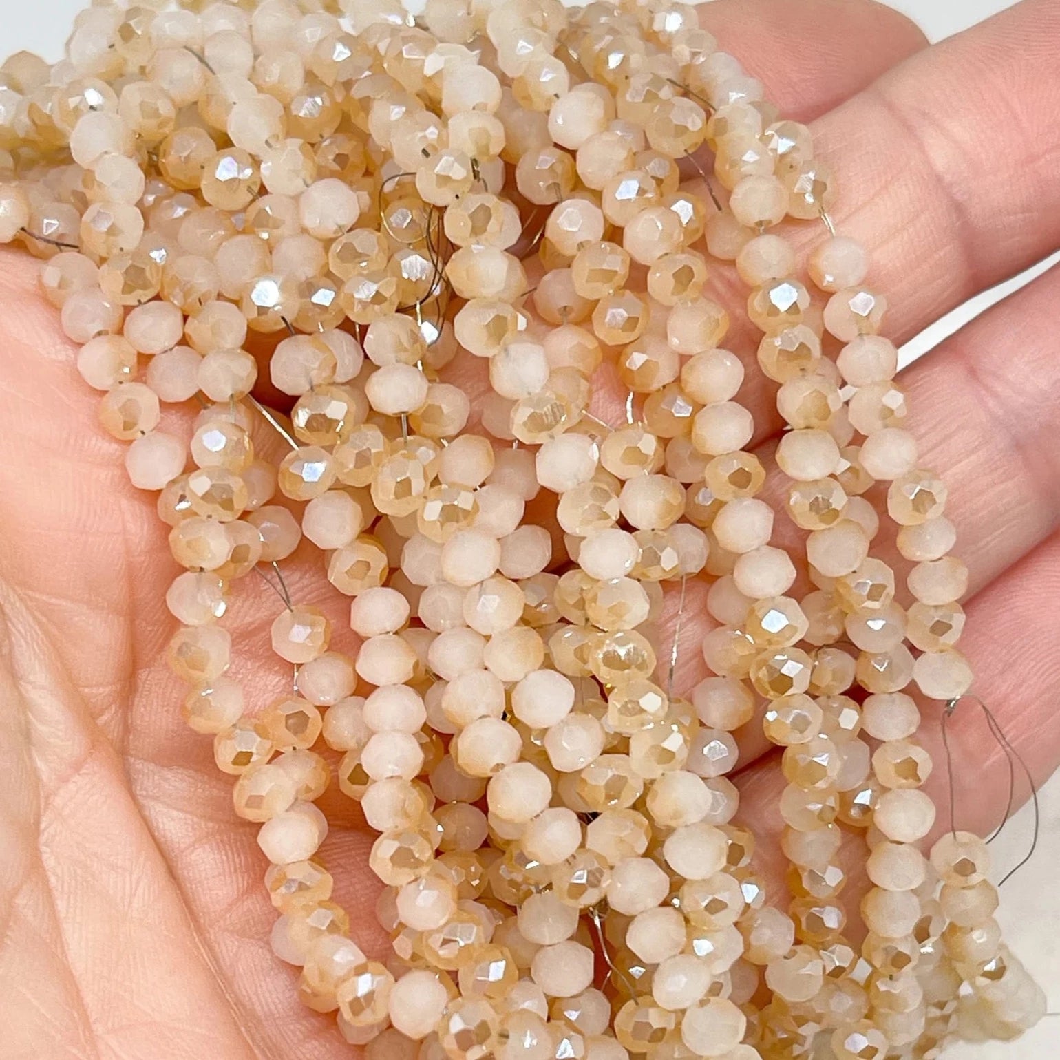 Kristallperlen 4mm beige