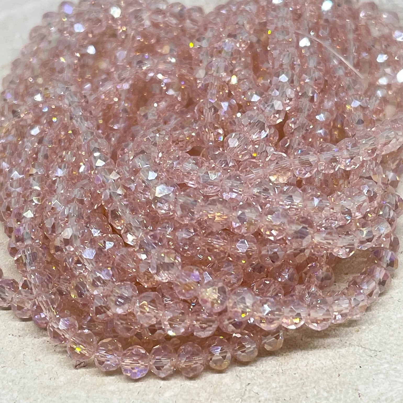 Glasschliffperlen - Hellrosa 6mm