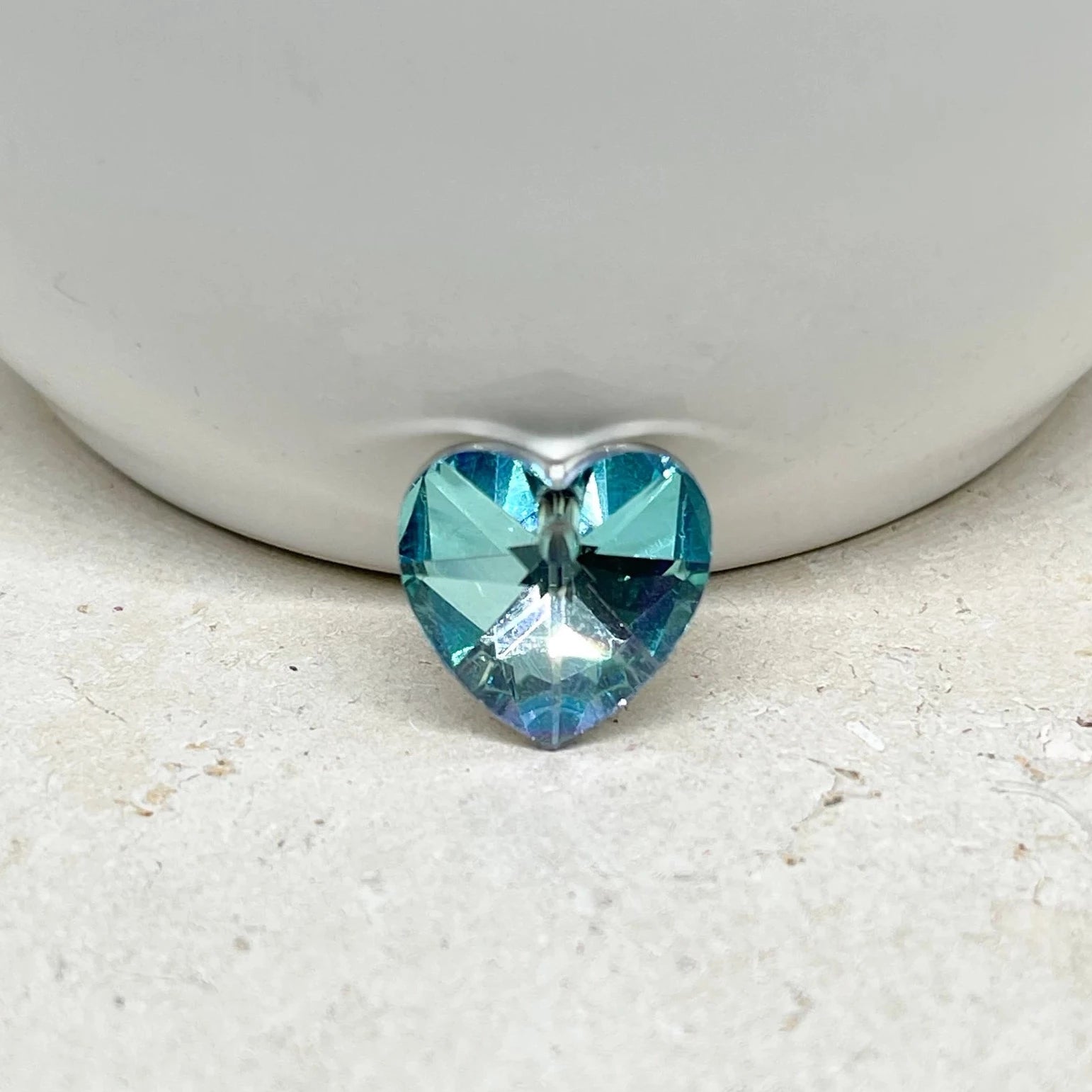 Kristallherzen Anhänger 14mm blau