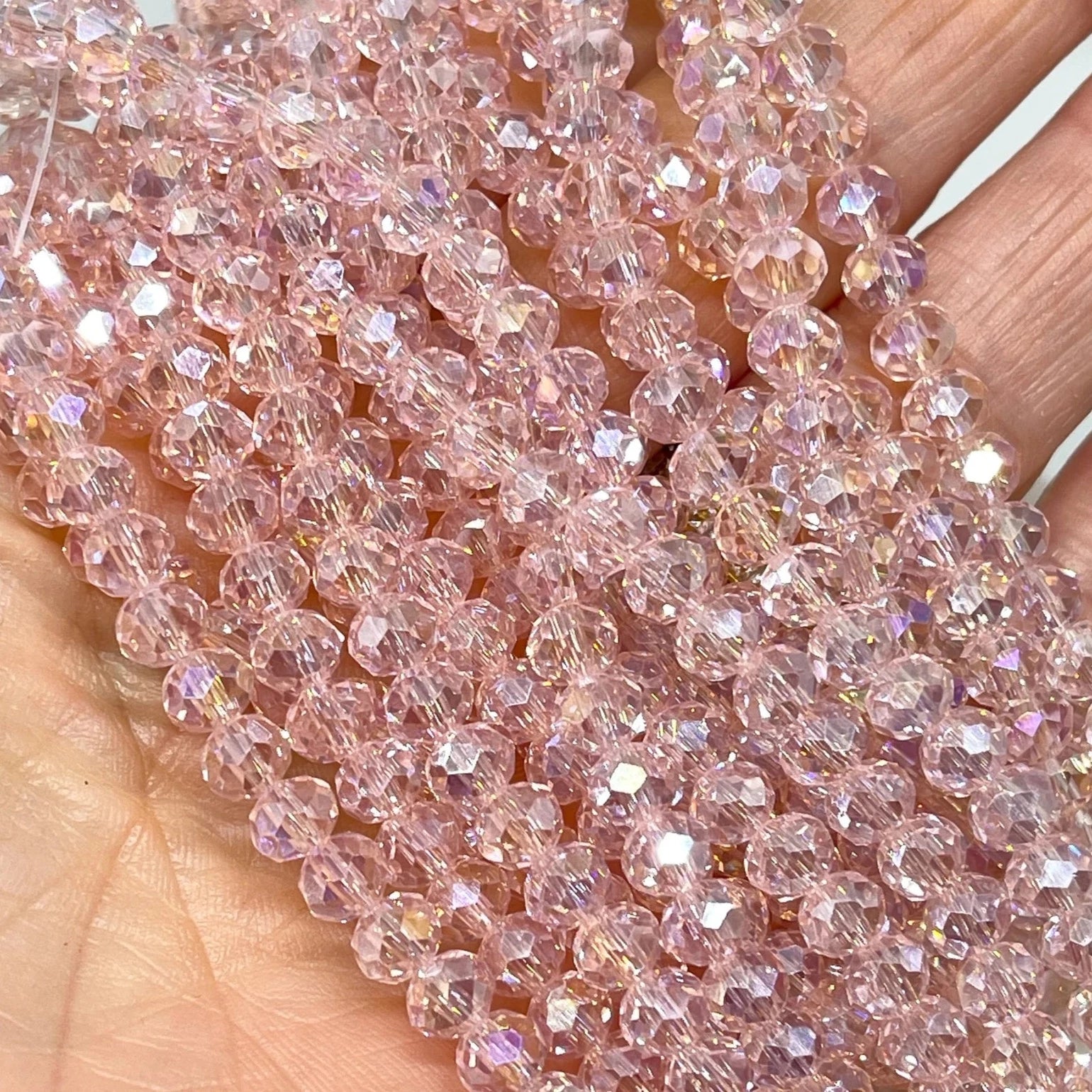 Glasschliffperlen - Hellrosa 6mm