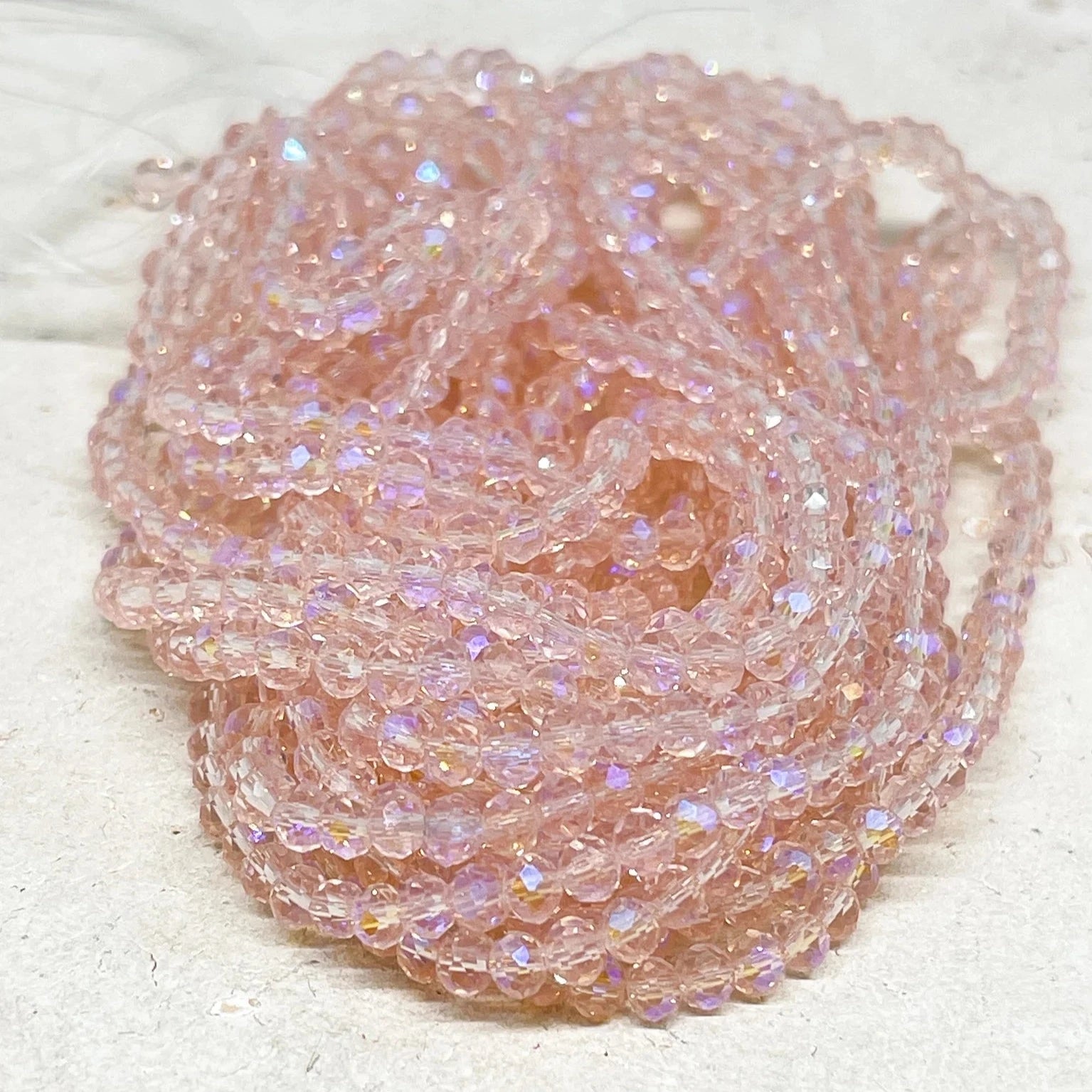 Kristallperlen 3mm, Glasschliffperlen Hellrosa