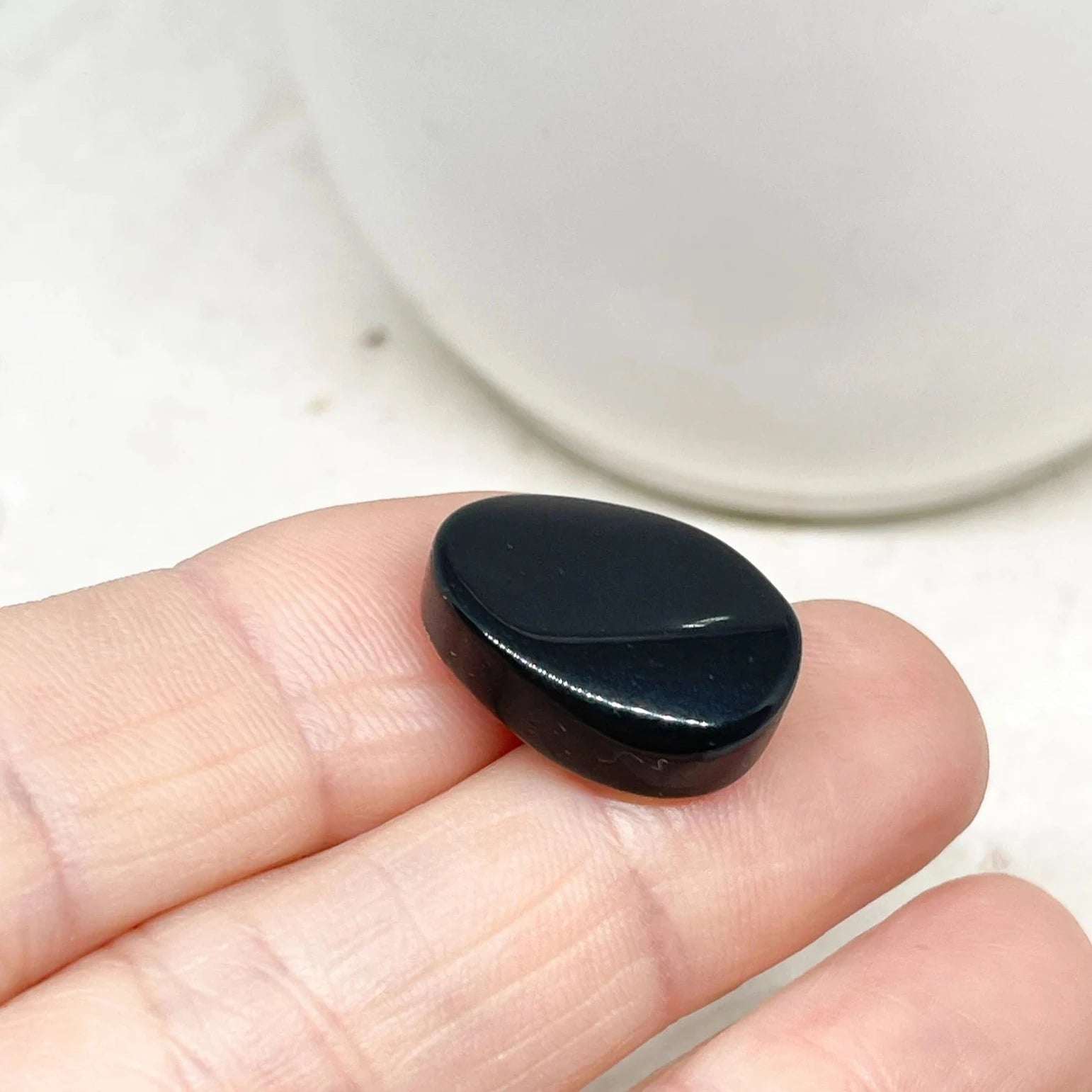 Onyx Ovale Perle 4 St. Schwarz 20mm