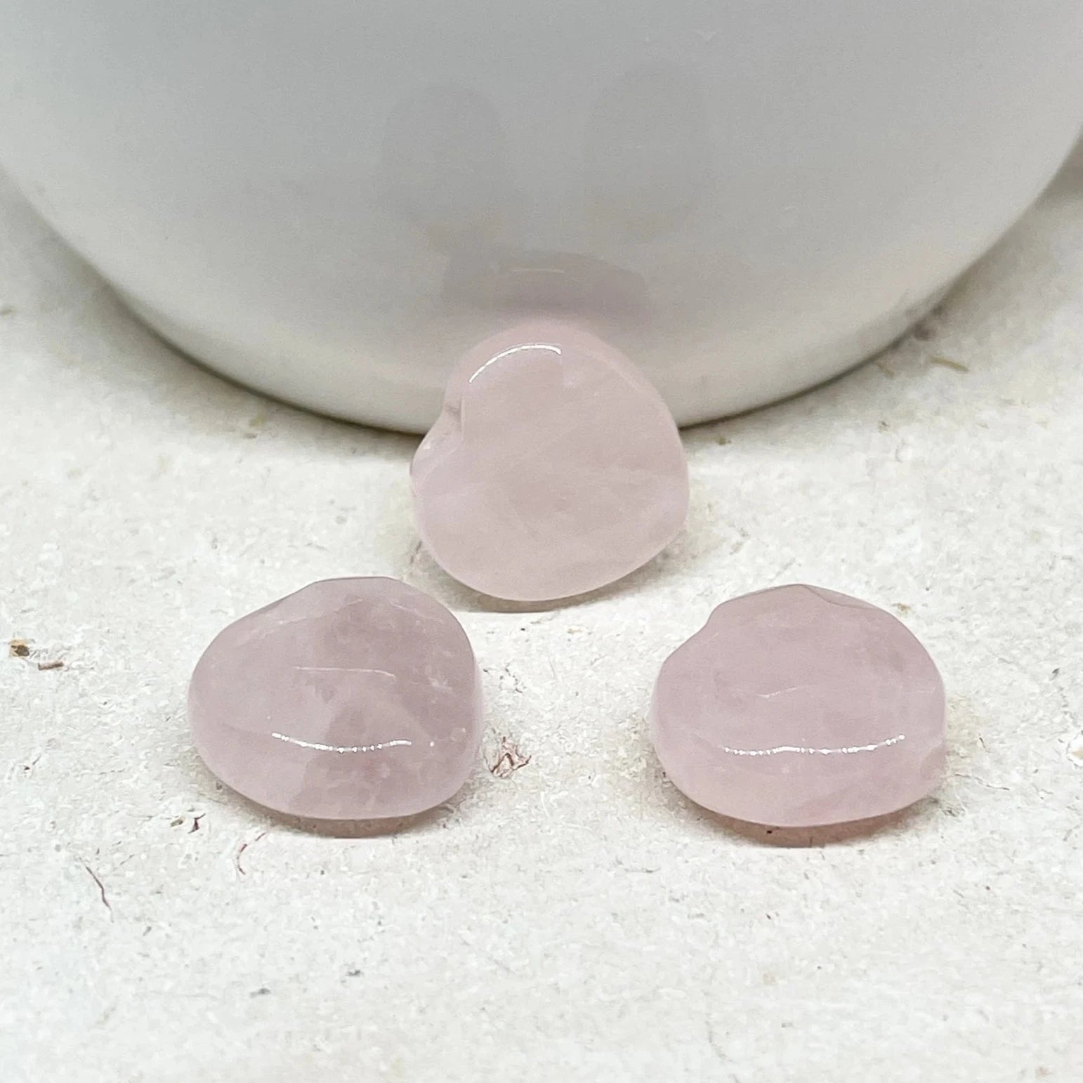 Herz Perle aus Rosenquarz 3 St. Herz Charm