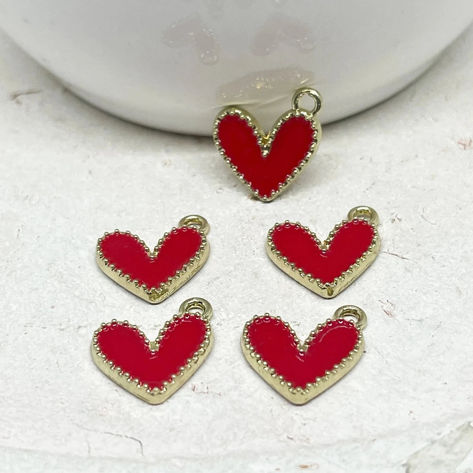 Anhänger Herz Emaille - Rot