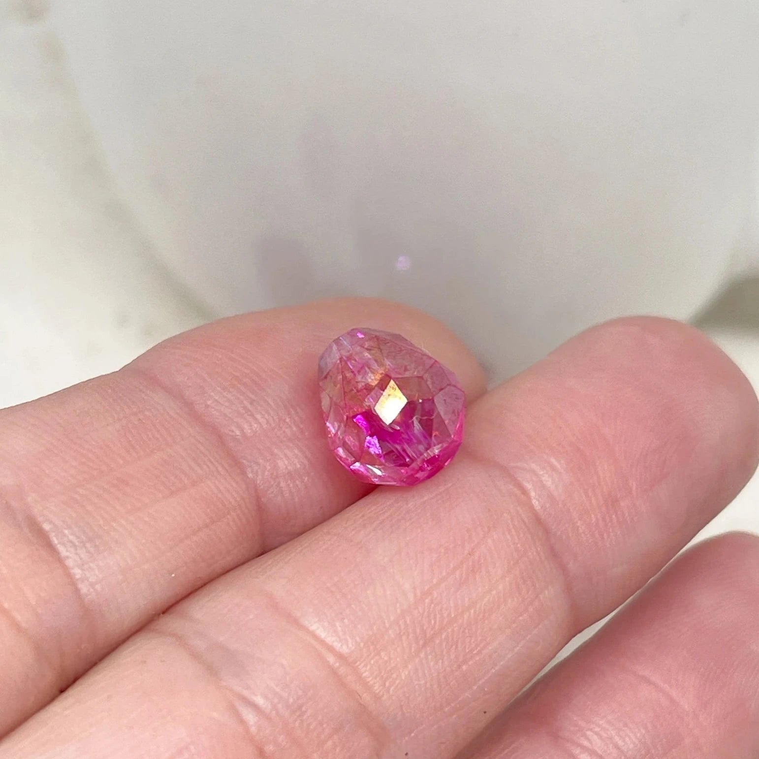 Kristalltropfen 10mm Glasschliffperlen 20 St. - Rosa Pink