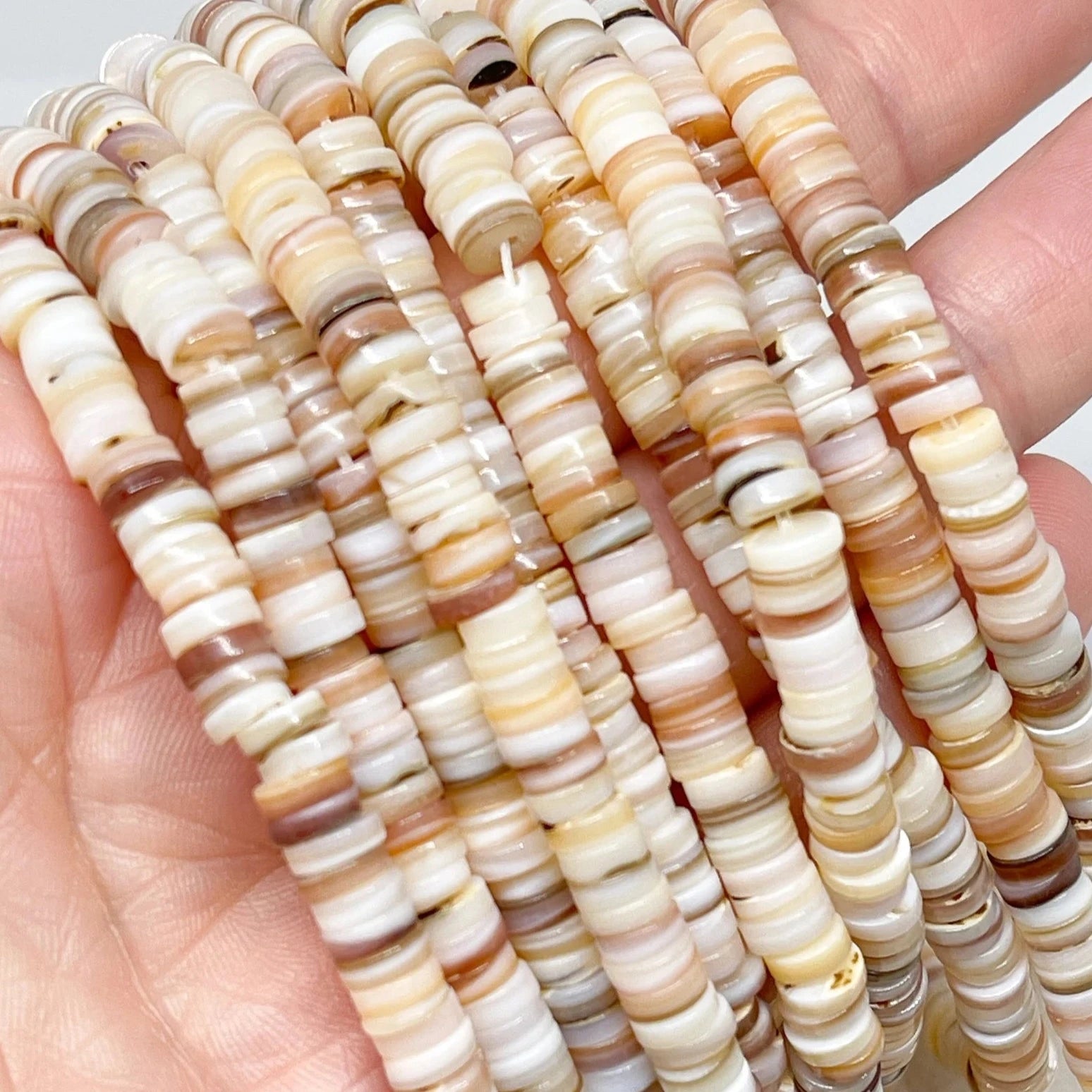 Süßwasser Muschel Heishi Perlen Scheiben 200 St.