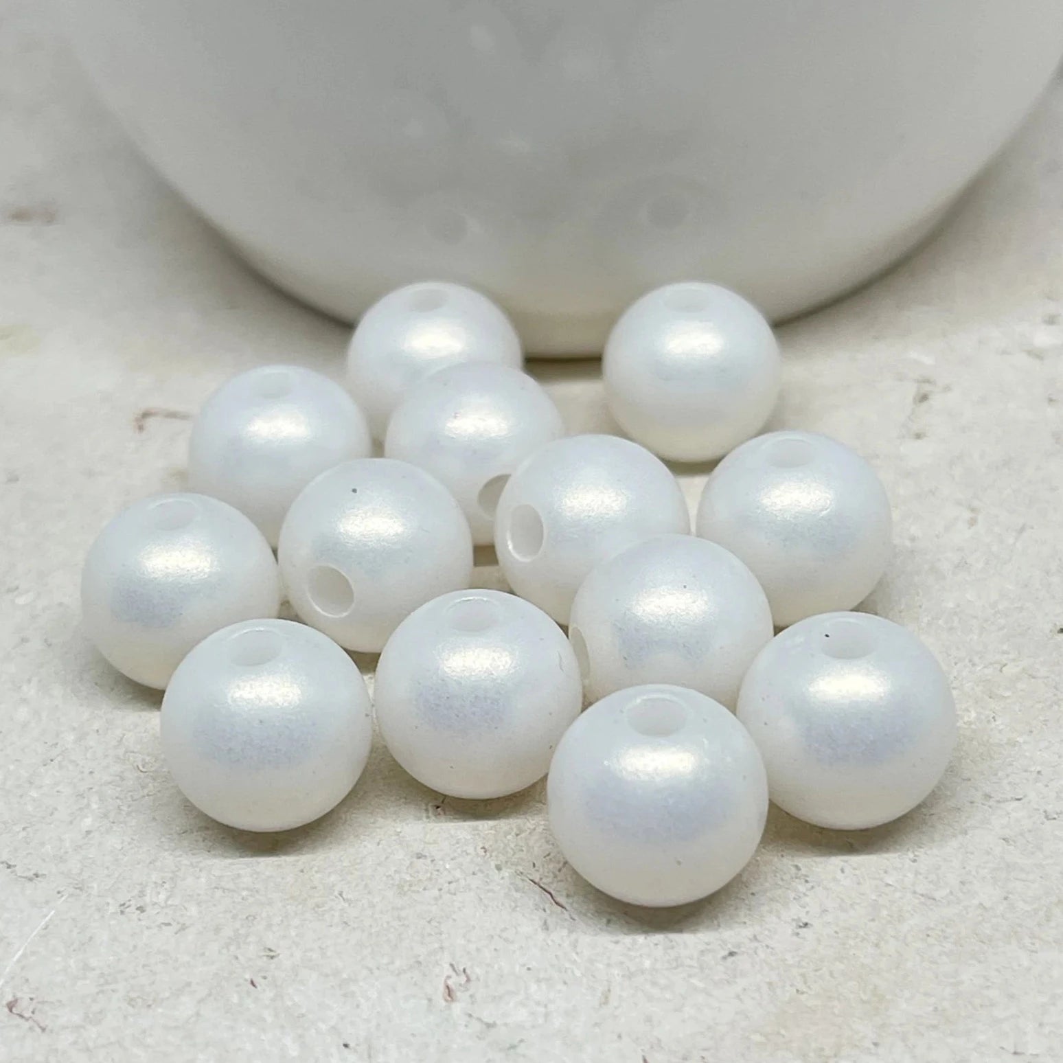 Runde Acrylperlen 12mm Weiß 30 St.