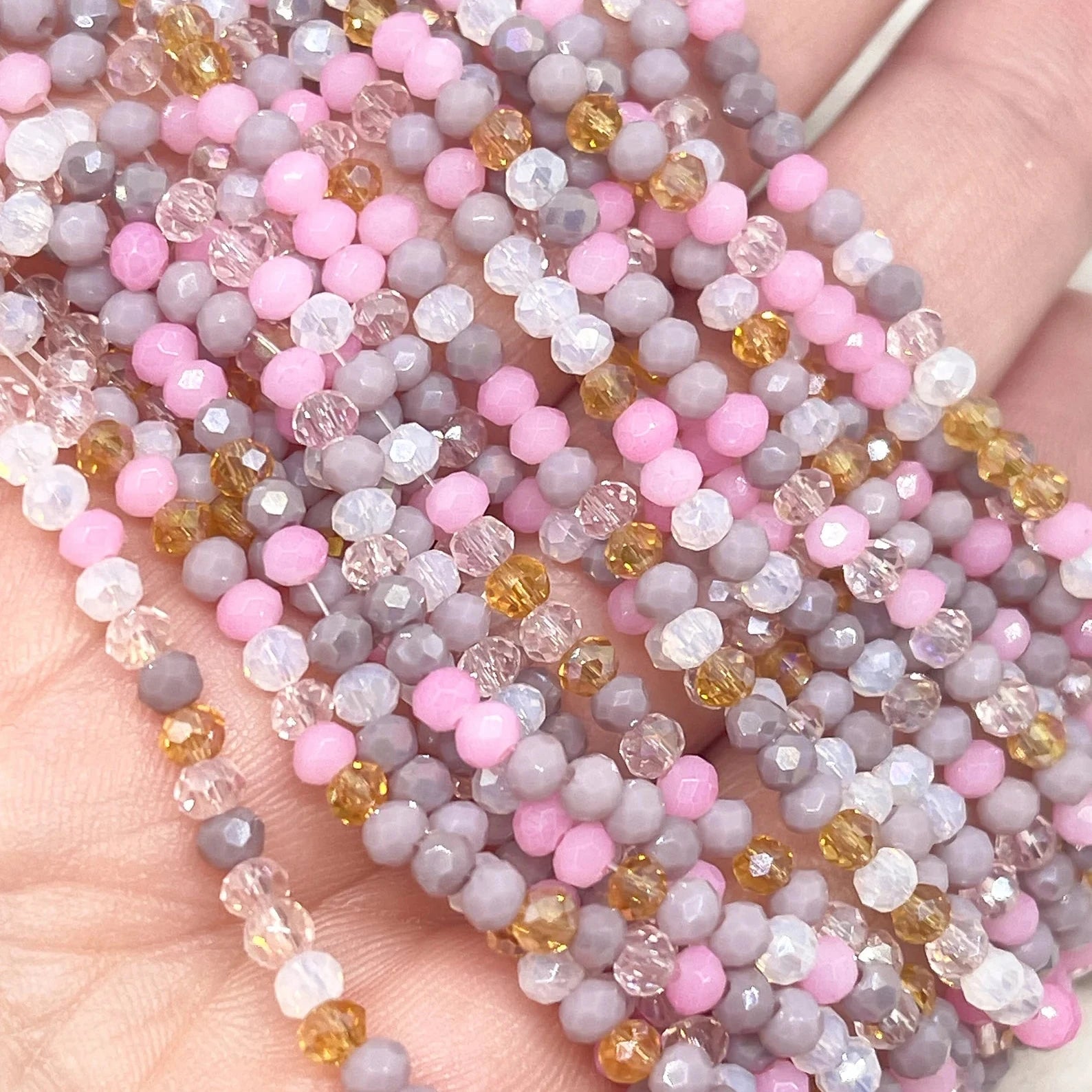 Glasperlen 3mm - Rosa Beige