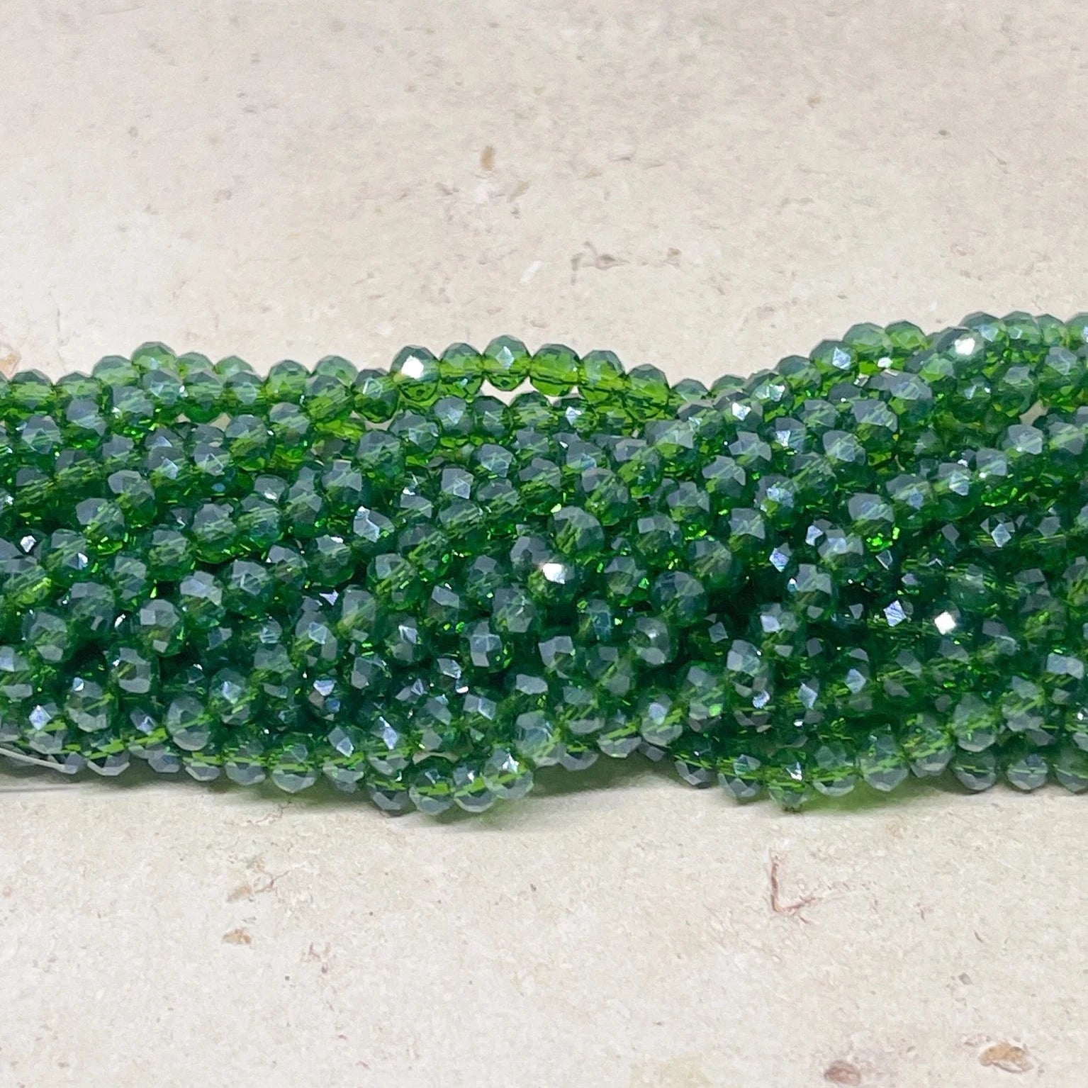 Kristallperlen 3mm, Glasschliffperlen Hellgrün AB