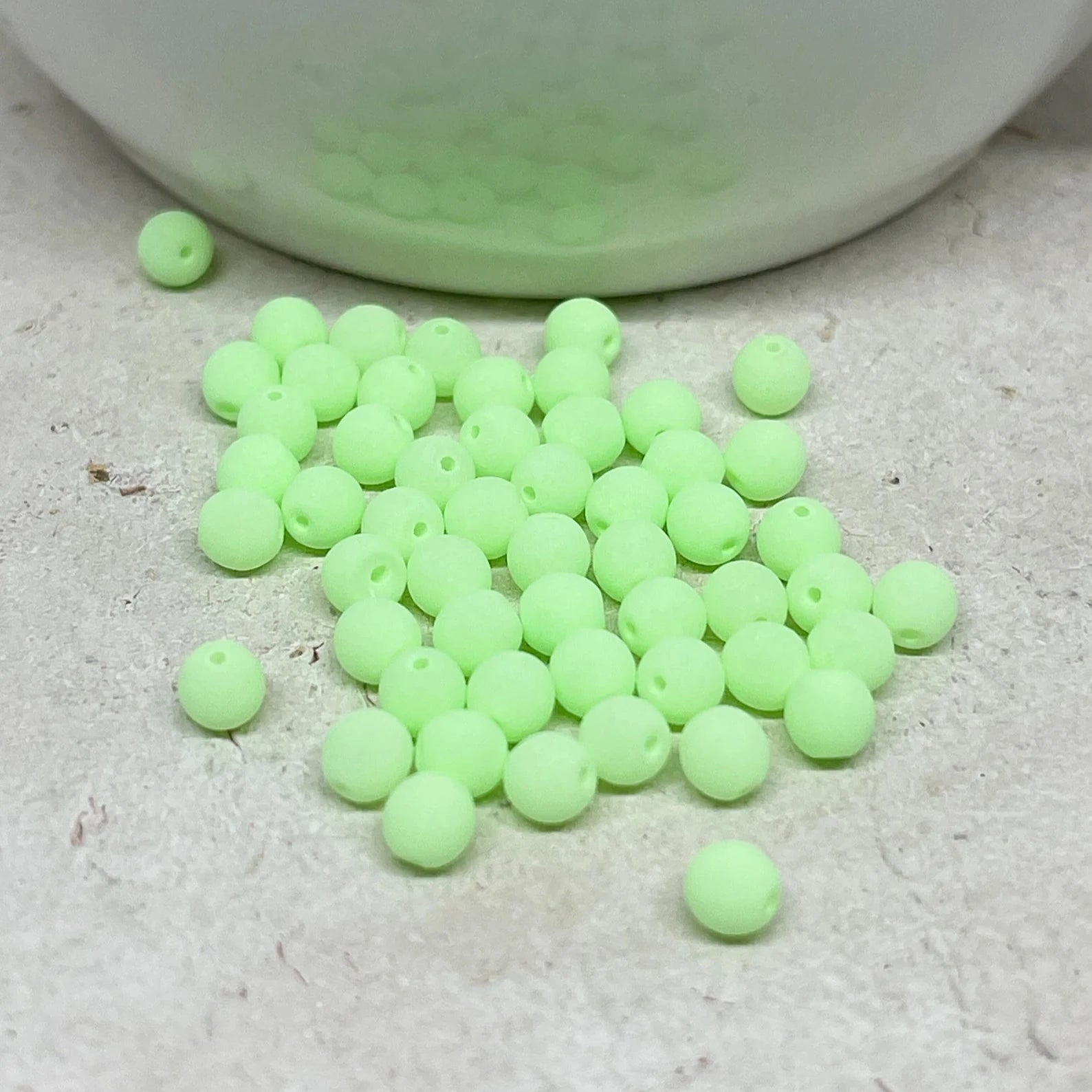 Böhmische Glasschliffperlen 4mm Bondeli Lime 100 St.