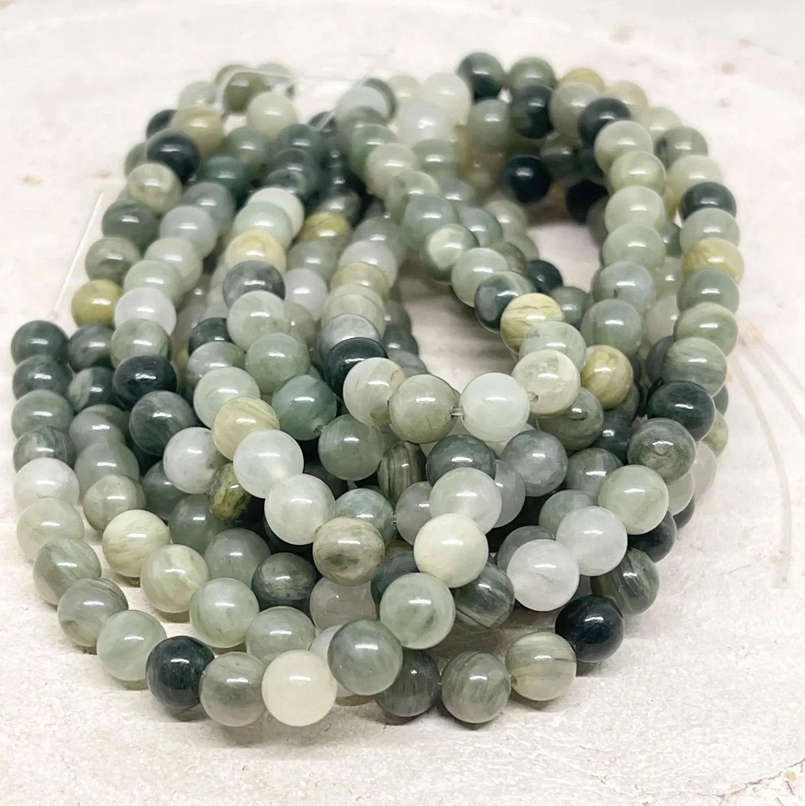 Rutilquarz Perlen Naturstein 60 St.